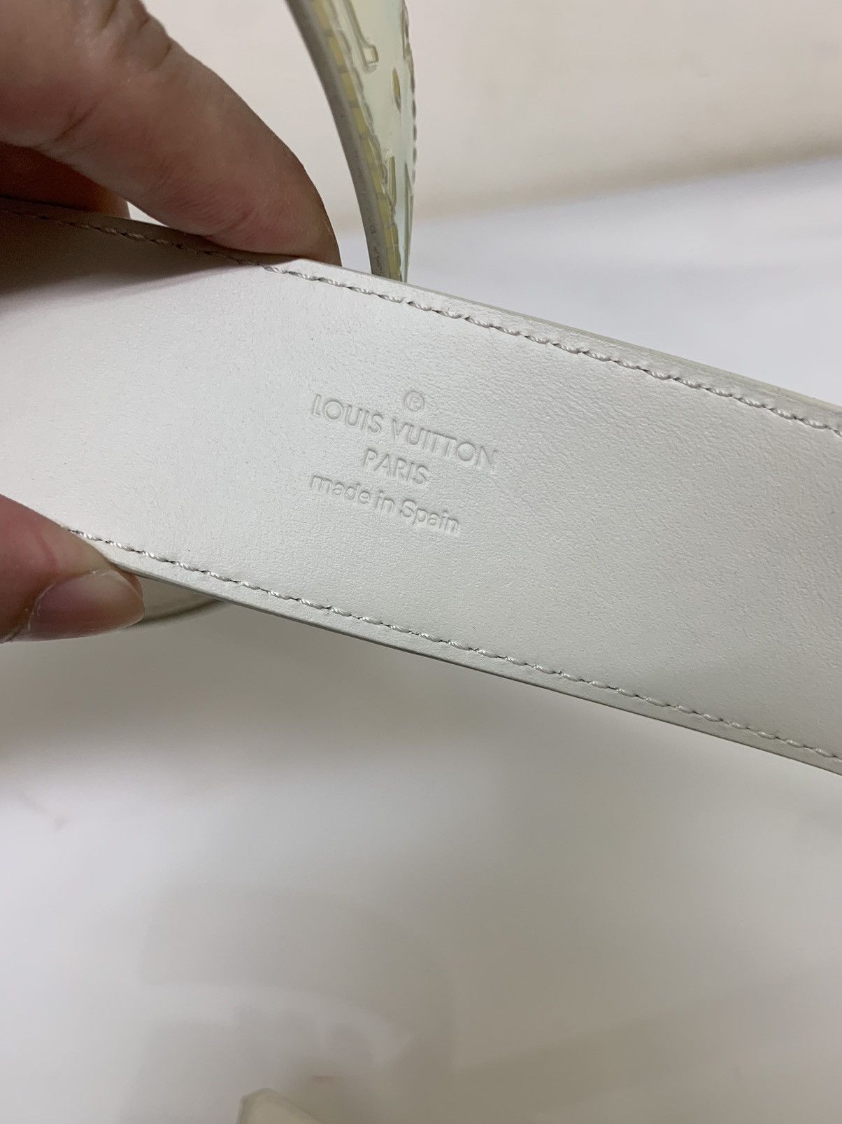 Louis Vuitton Louis Vuitton Virgil Abloh LV Shape Belt Monogram Prism Size 34 - 6 Thumbnail