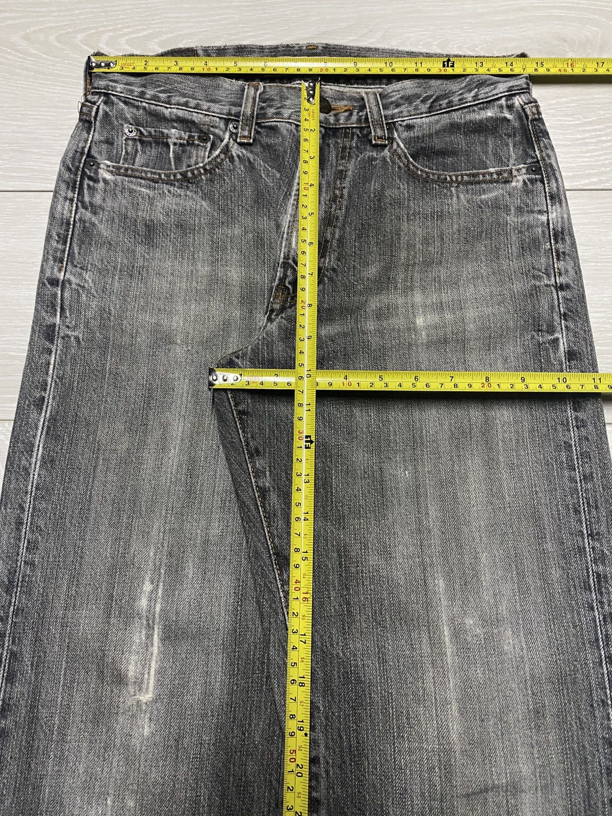 George Cox Cox Casual Clothing Grey Faded Distressed Loose Jeans Size US 29 - 13 Thumbnail
