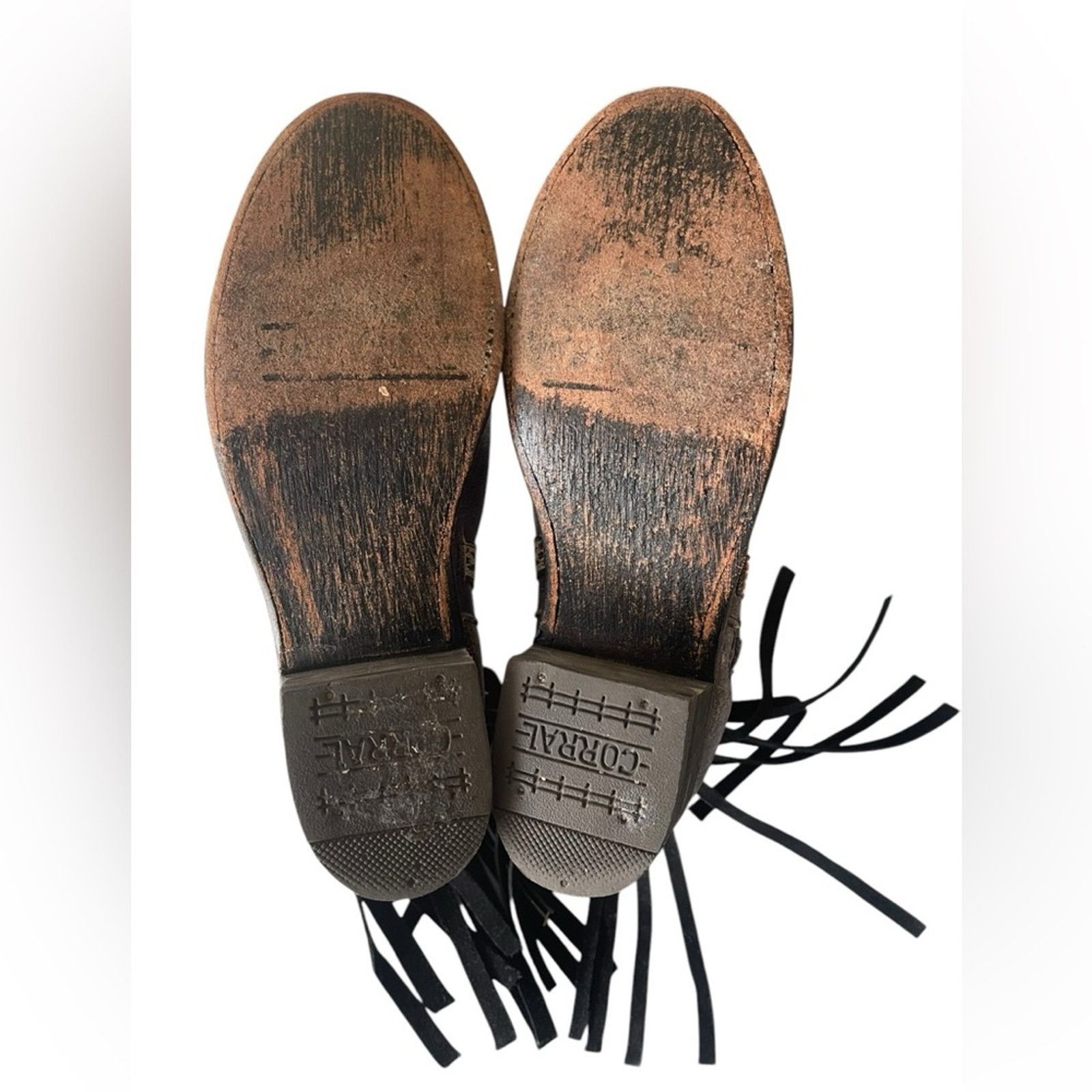 Corral Corral Womens Distressed Leather Fringe Ankle Boots Sz 7 Size US 7 / IT 37 - 8 Thumbnail