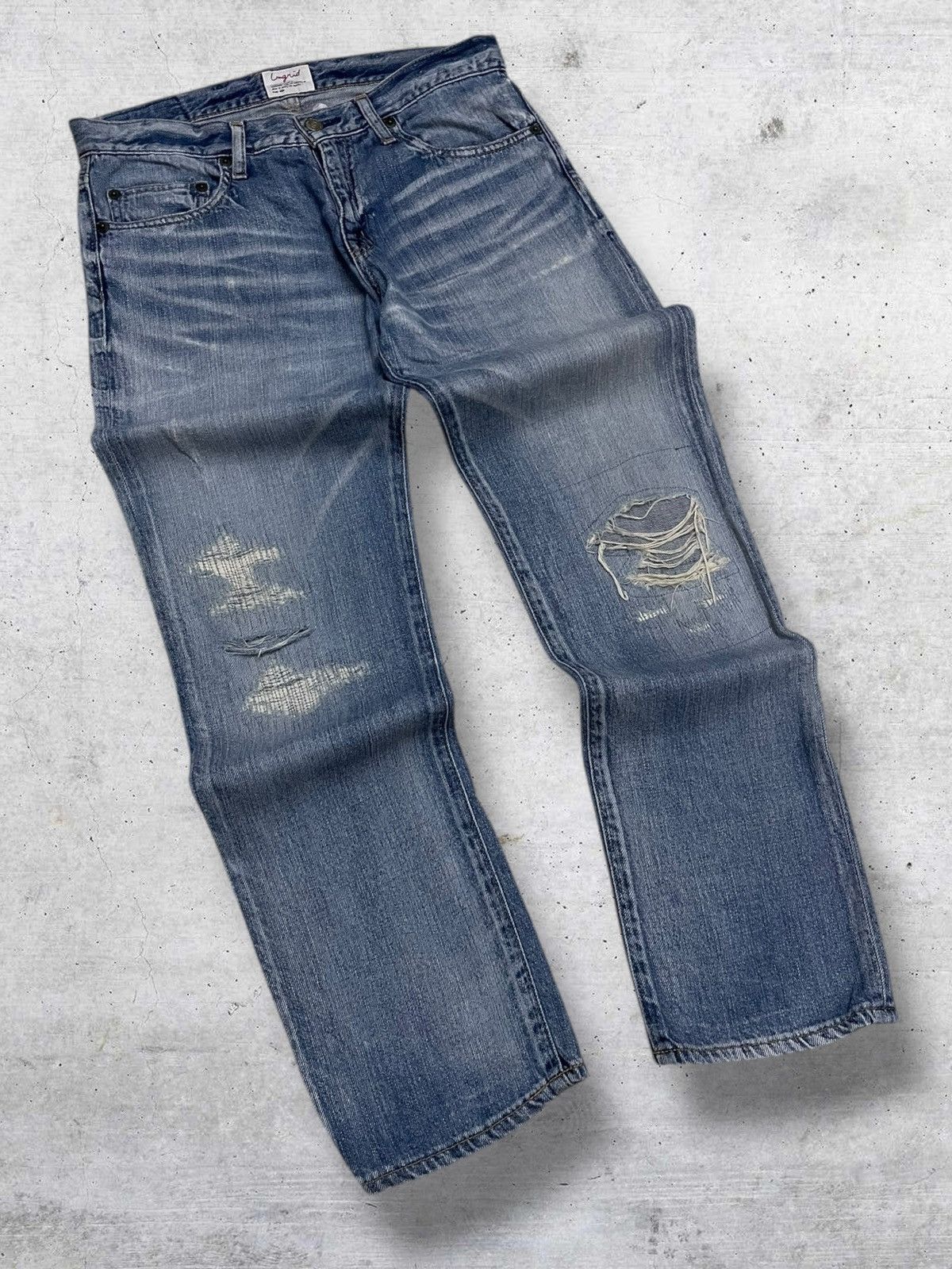Japanese Brand VINTAGE UNGRID OG 90S JAPAN DESIGNER RIPPED GRUNGE DENIM Size US 30 / EU 46 - 2 Thumbnail