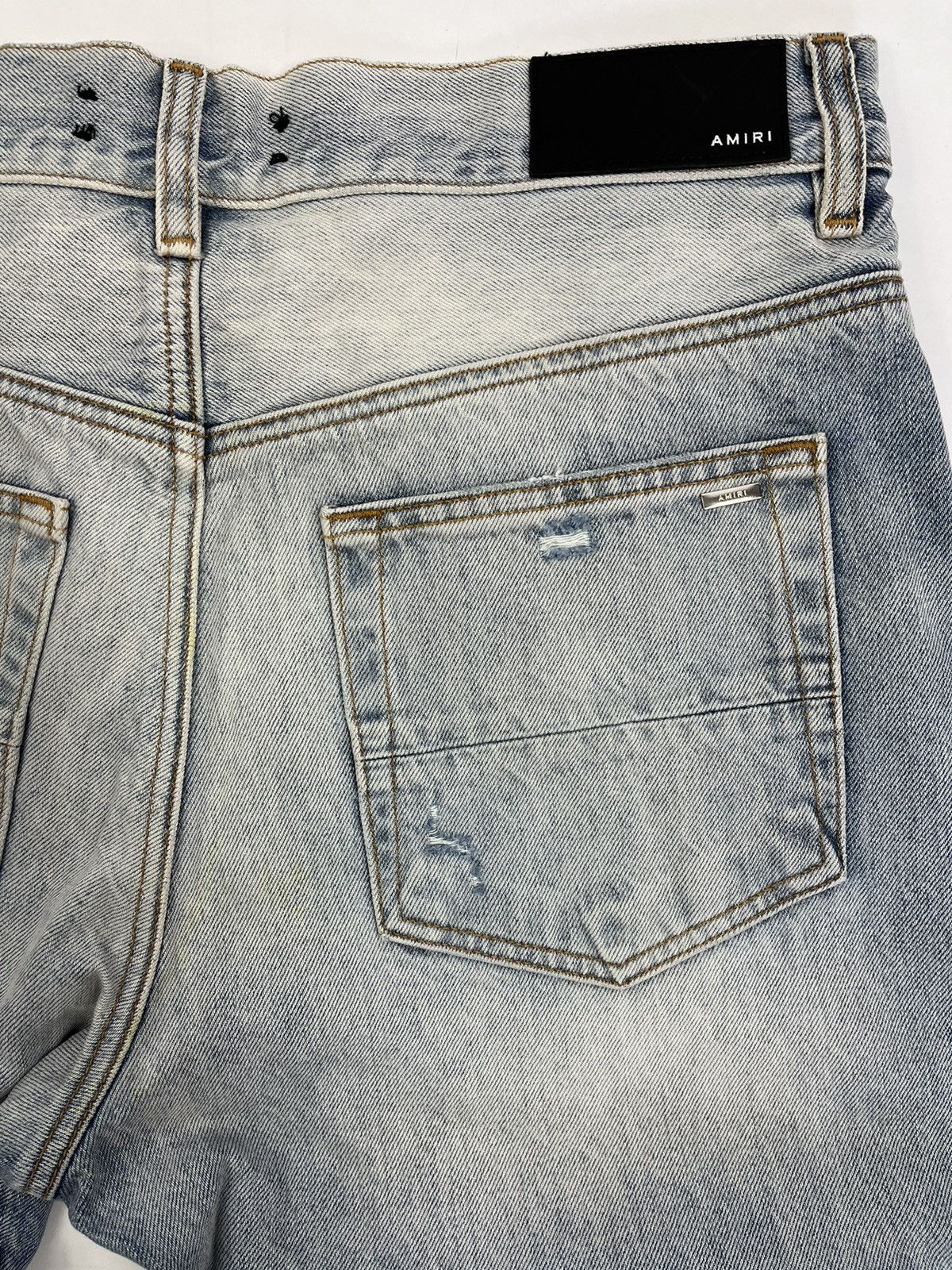 Amiri Amiri Light Blue Distressed Denim Size US 31 - 6 Thumbnail