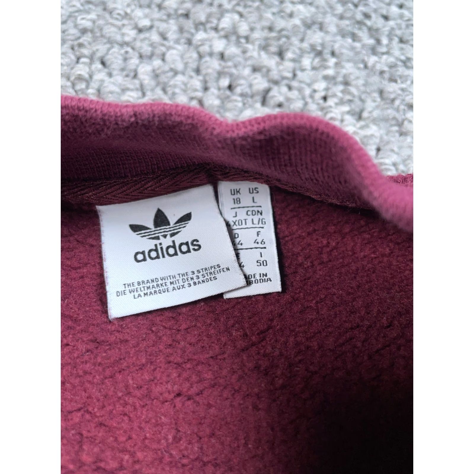 Adidas adidas Trefoil Logo Sweatshirt Waffle Knit Women's Large Red Black Embroidered Size L / US 10 / IT 46 - 3 Thumbnail