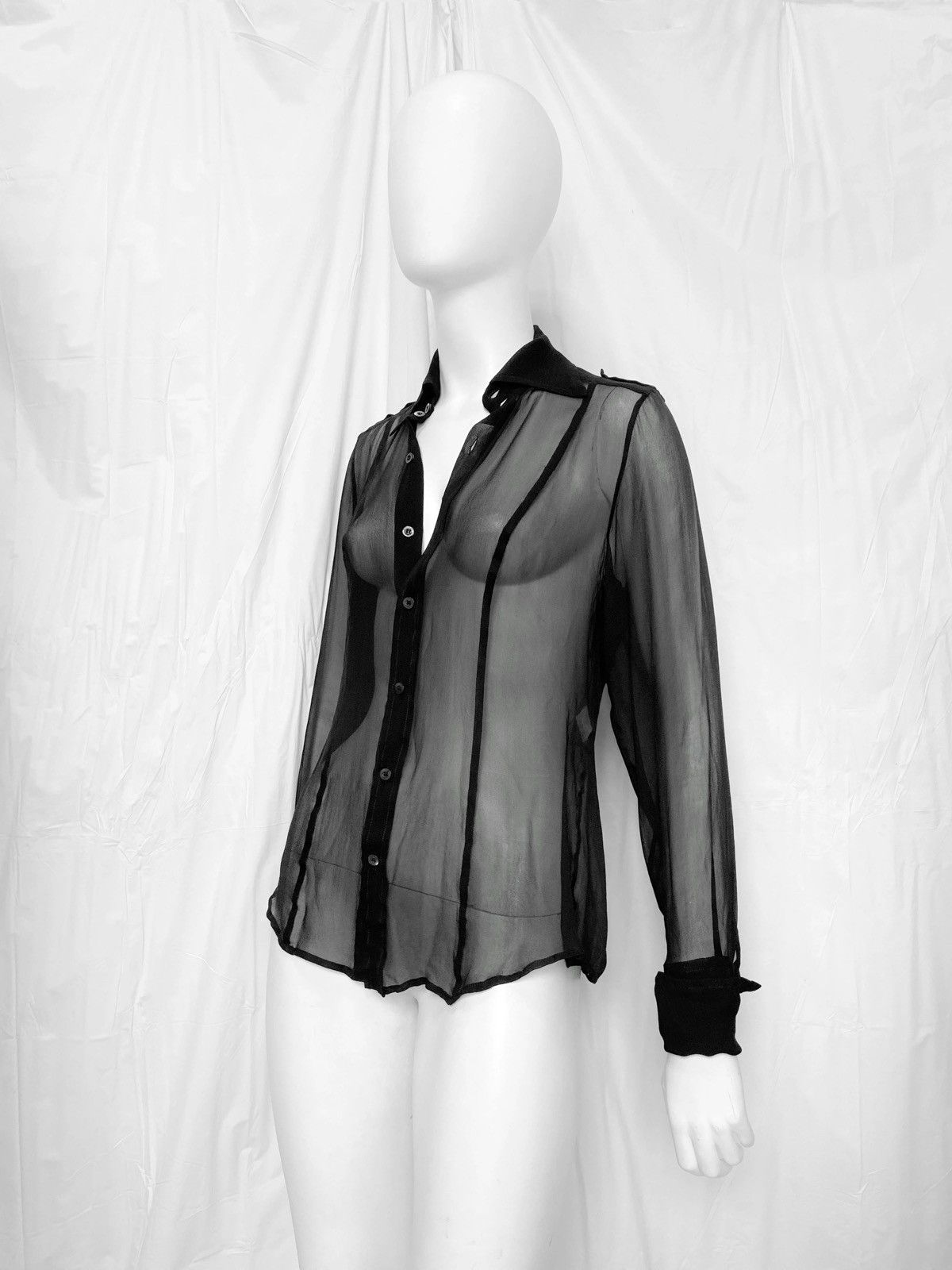 Gucci Gucci - Tom Ford - Fall 1996 - Sheer Silk with Epaulettes Size S / US 4 / IT 40 - 18 Thumbnail