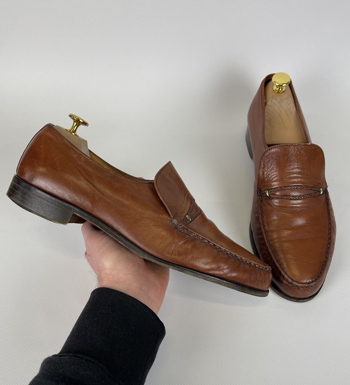 Grenson Grenson Leather Slip On Moccasin Formal Dress Shoes US9 Size US 9 / EU 42 - 2 Thumbnail