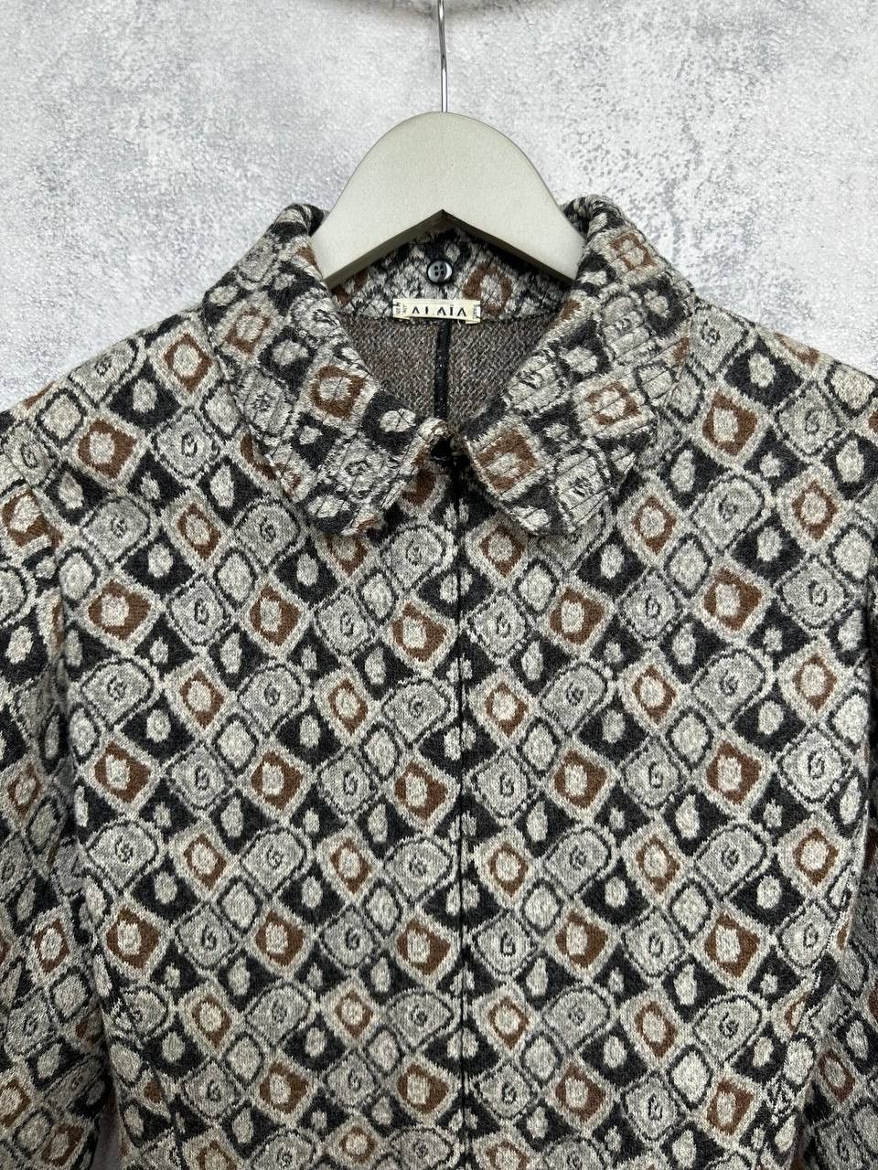 Alaia Alaia Archive Y2K Jacquard Wool Geometric Crop Jacket Italy Size S / US 4 / IT 40 - 5 Thumbnail