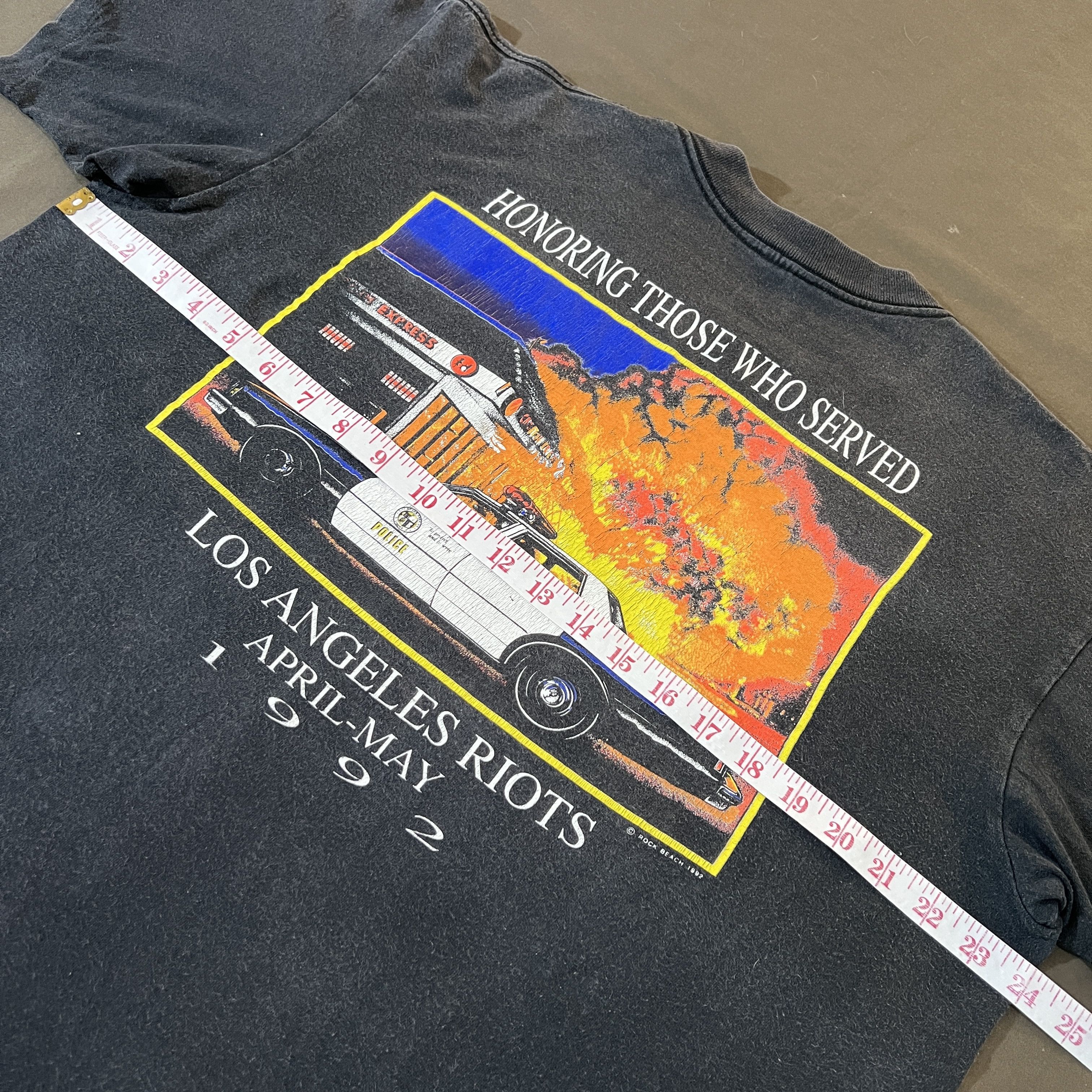 Vintage Vintage 1992 Los Angeles Riots Tee Faded LAPD Rodney King Size US XL / EU 56 / 4 - 9 Thumbnail