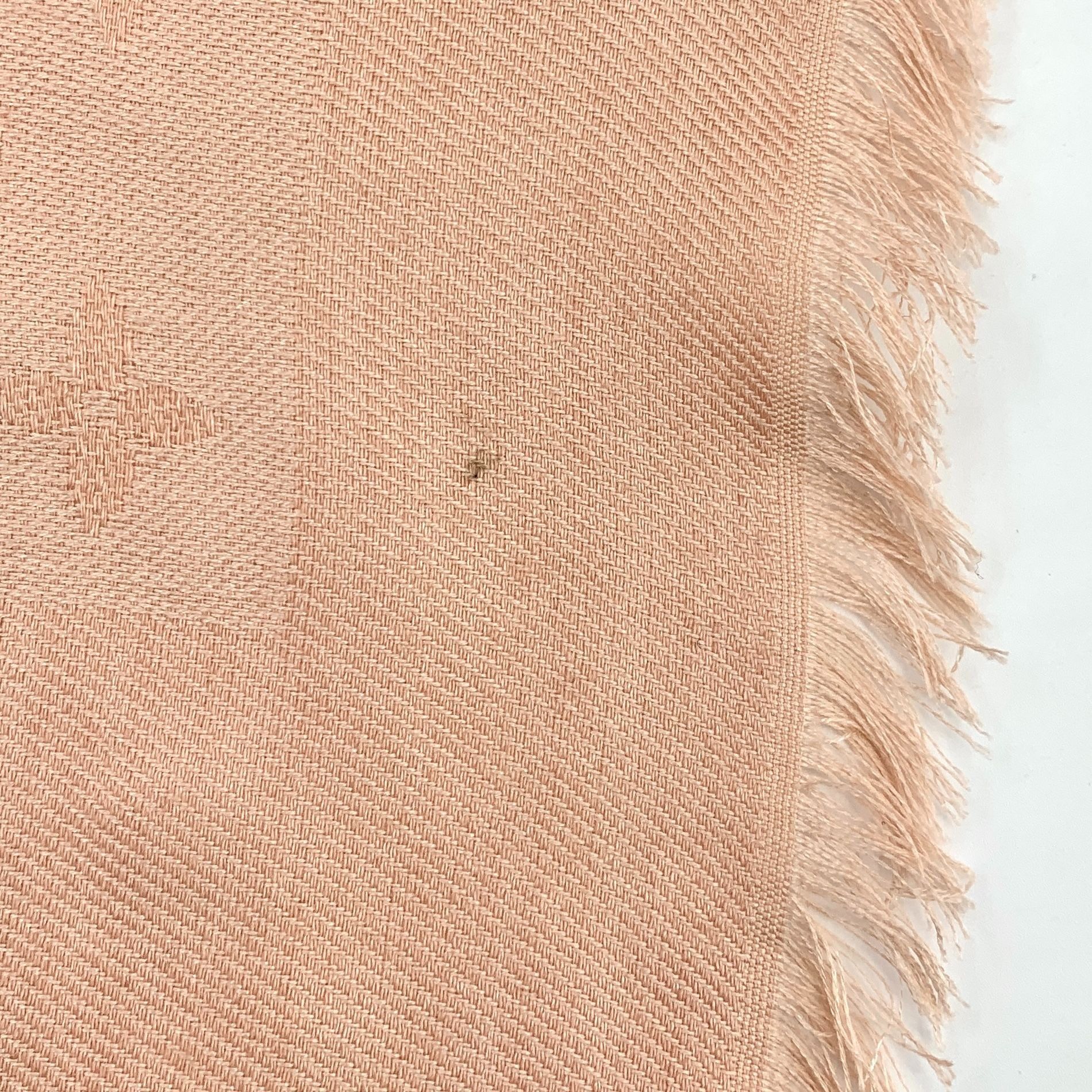 Louis Vuitton Louis Vuitton Apricot Pink Logo Full Print Fringe Scarf 60% Size ONE SIZE - 3 Thumbnail