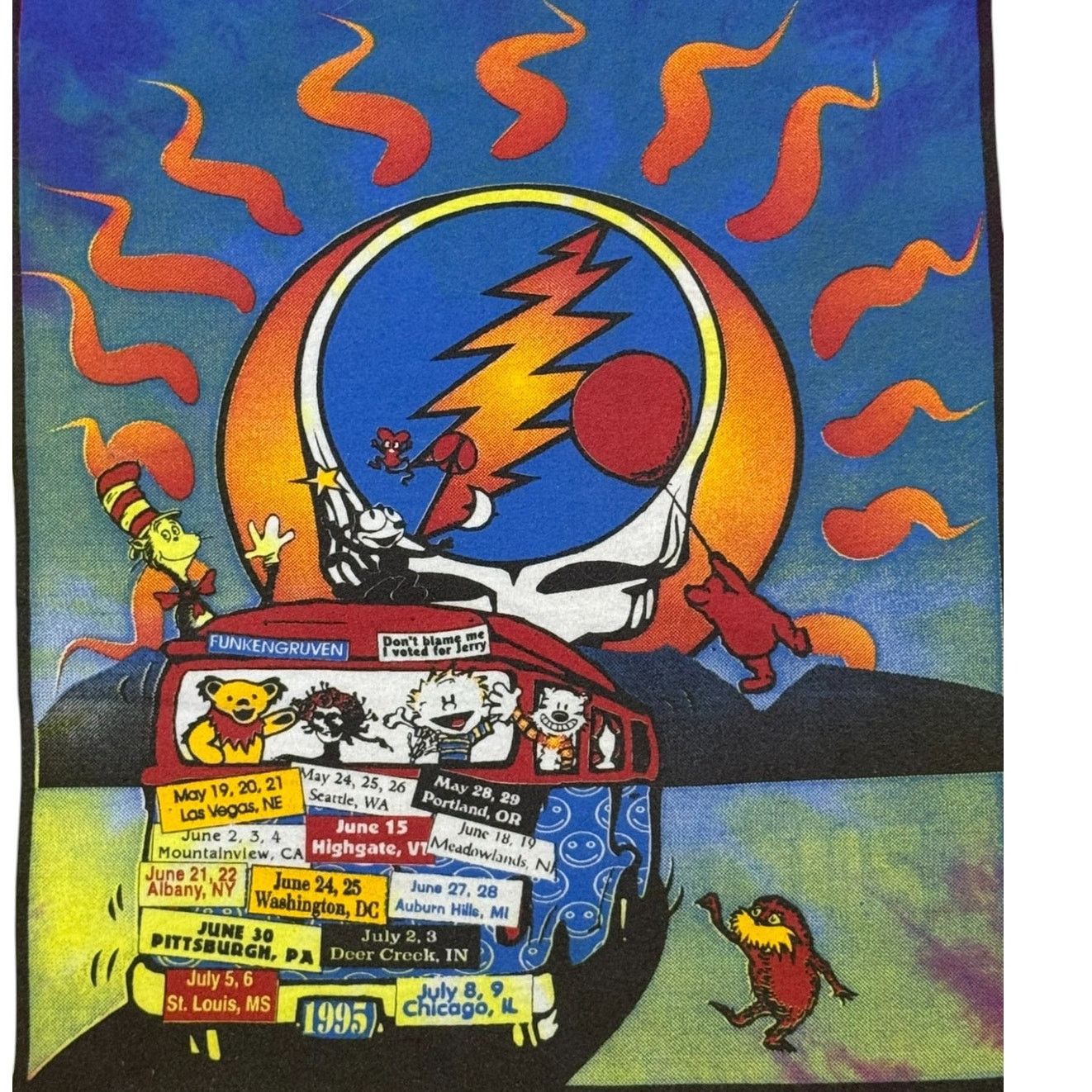 Liquid Blue Vintage 1995 Grateful Dead Summer Tour Tie Dye T-Shirt XL Size US XL / EU 56 / 4 - 6 Thumbnail