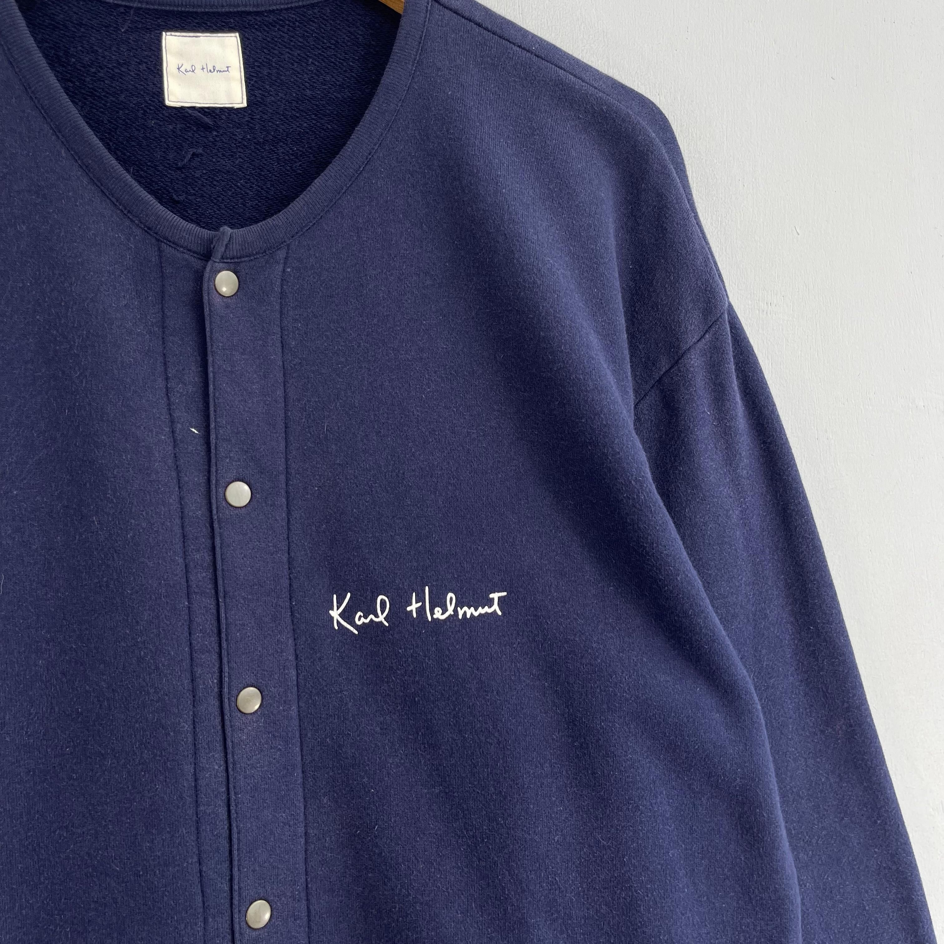 Japanese Brand × Vintage Vintage KARL HELMUT Spellout Button Snap Cardigan Sweater Size M / US 6-8 / IT 42-44 - 5 Thumbnail