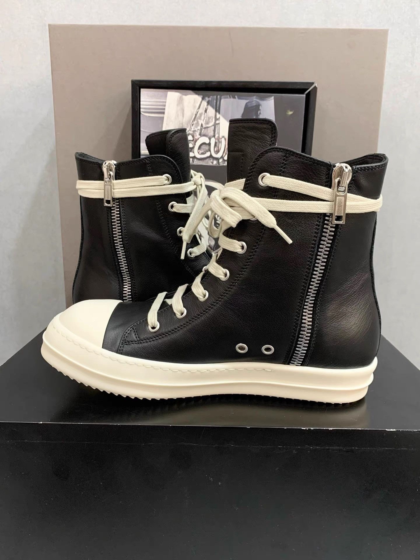 Rick Owens Rick Owens 25FW Mainline Leather High-Top Big Converse K34 Size US 6 / IT 36 - 6 Thumbnail