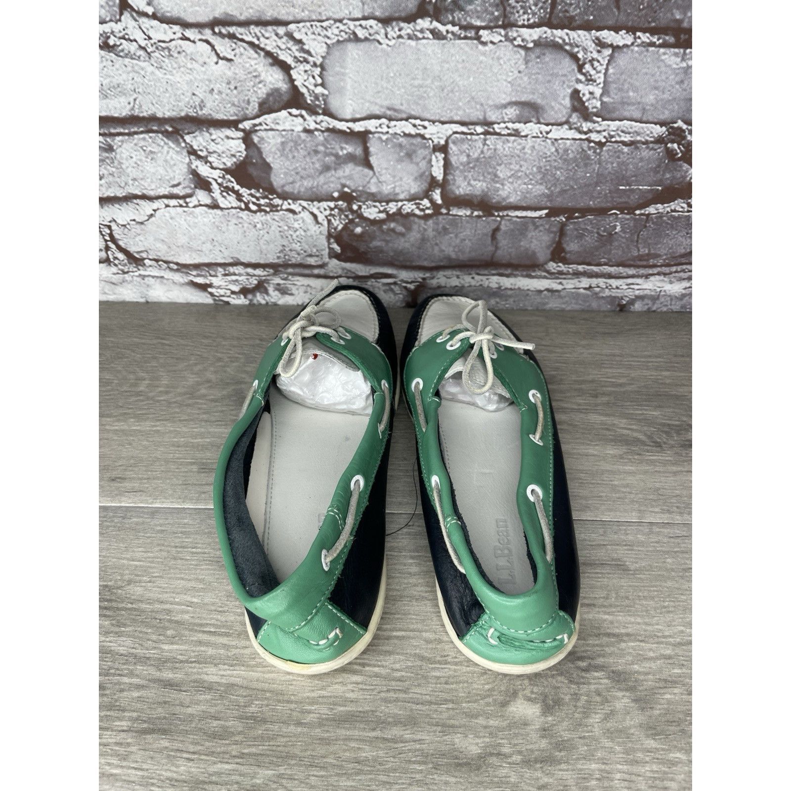 L.L. Bean LL Bean Blue Green White Leather Preppy Loafers Boat Shoes W Size US 9 / IT 39 - 5 Thumbnail
