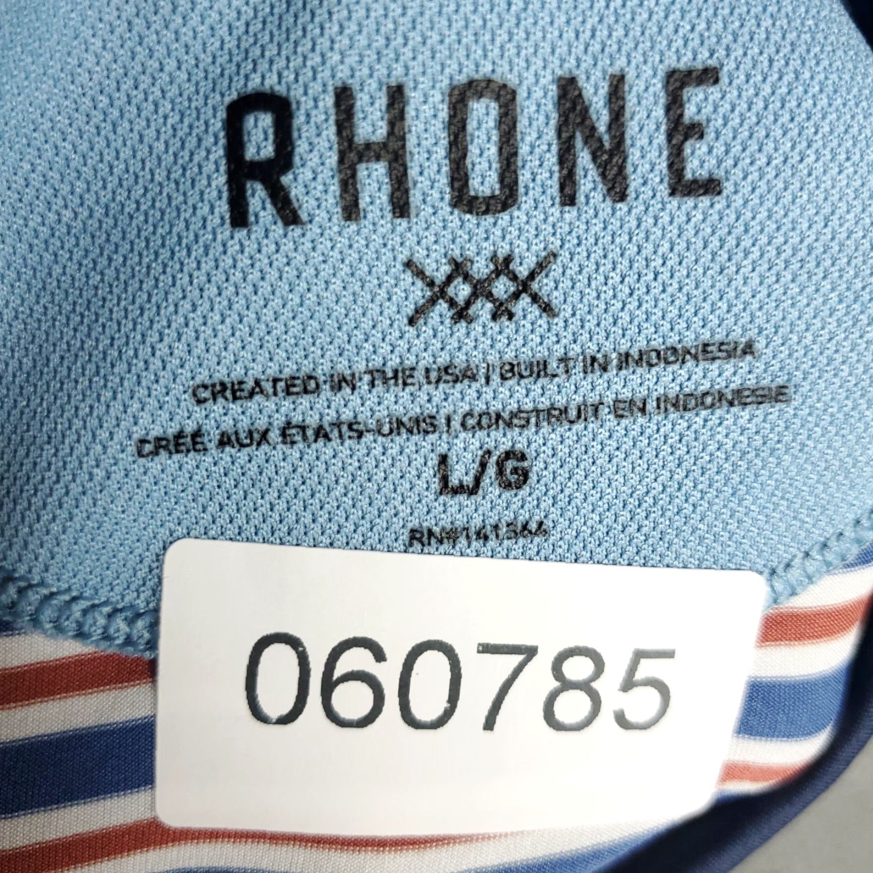 Rhone Rhone Polo Shirt Mens L Blue Red Striped Short Sleeve Polo Shirt Mens L Blue Red Striped Golf Casual Modern Preppy Sports Shirt Mens Size US L / EU 52-54 / 3 - 7 Thumbnail