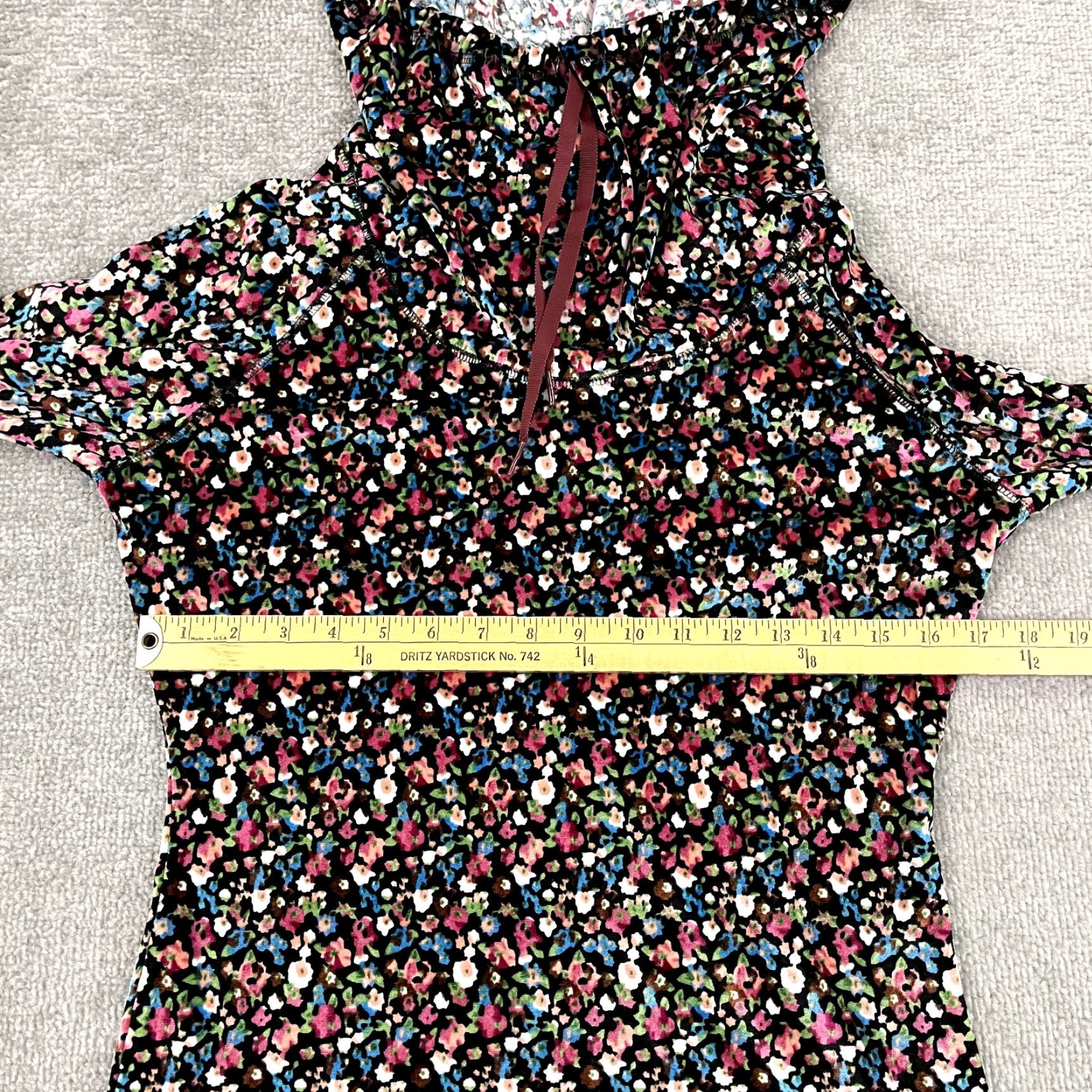 Velvet BETABRAND Jacket Women Medium Floral Velvet Hooded Funnel Neck Tunic Top Stretch Size M / US 6-8 / IT 42-44 - 5 Thumbnail