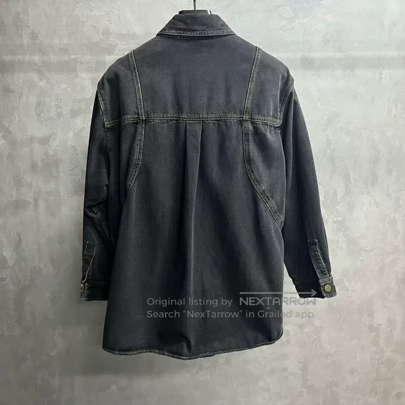 Louis Vuitton Louis Vuitton Black Solid Worn Denim Single Breasted Long Size US M / EU 48-50 / 2 - 5 Thumbnail