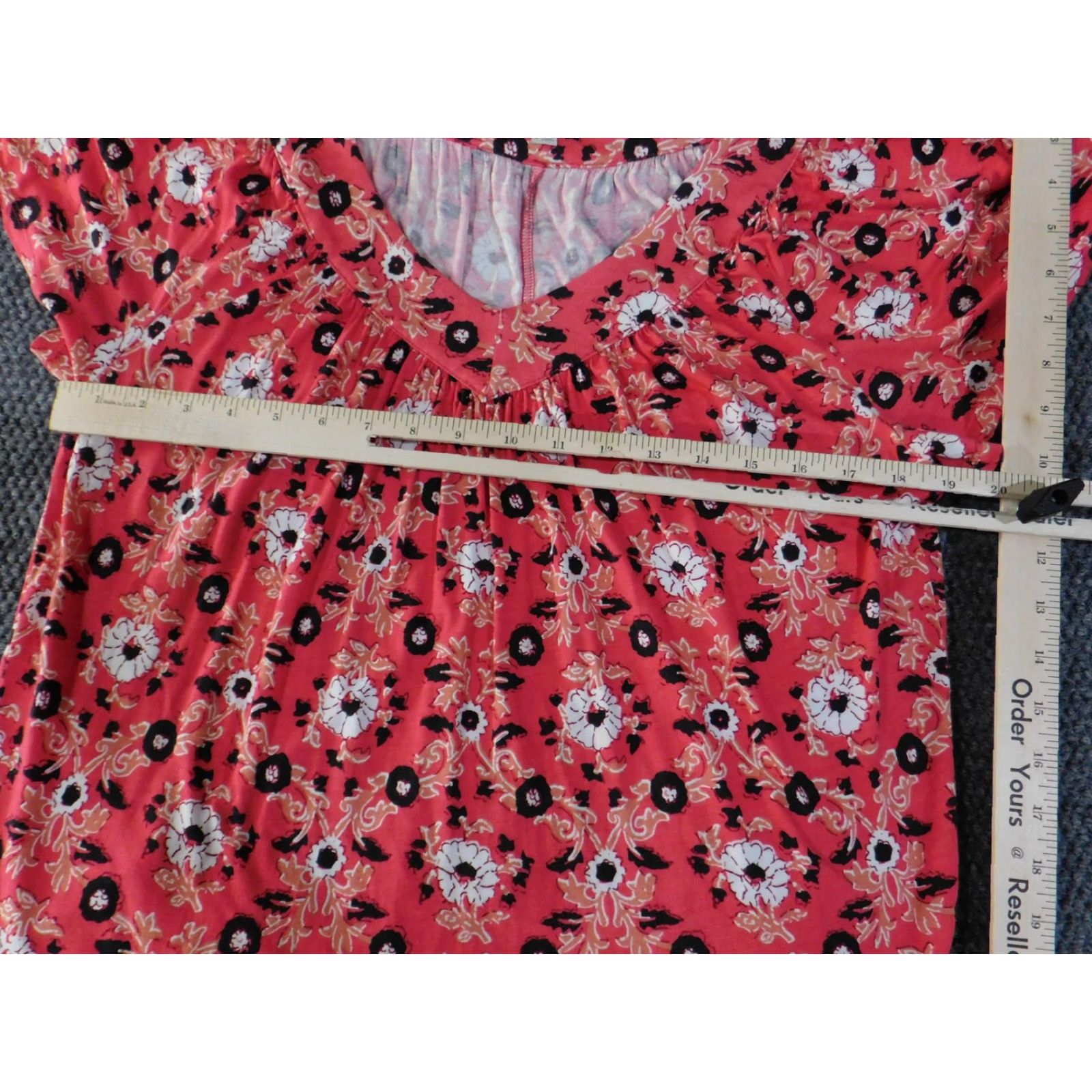 Loft LOFT Outlet Shirt Womens Medium Red Floral Short Sleeve Rayon Blouse Top Size M / US 6-8 / IT 42-44 - 5 Thumbnail