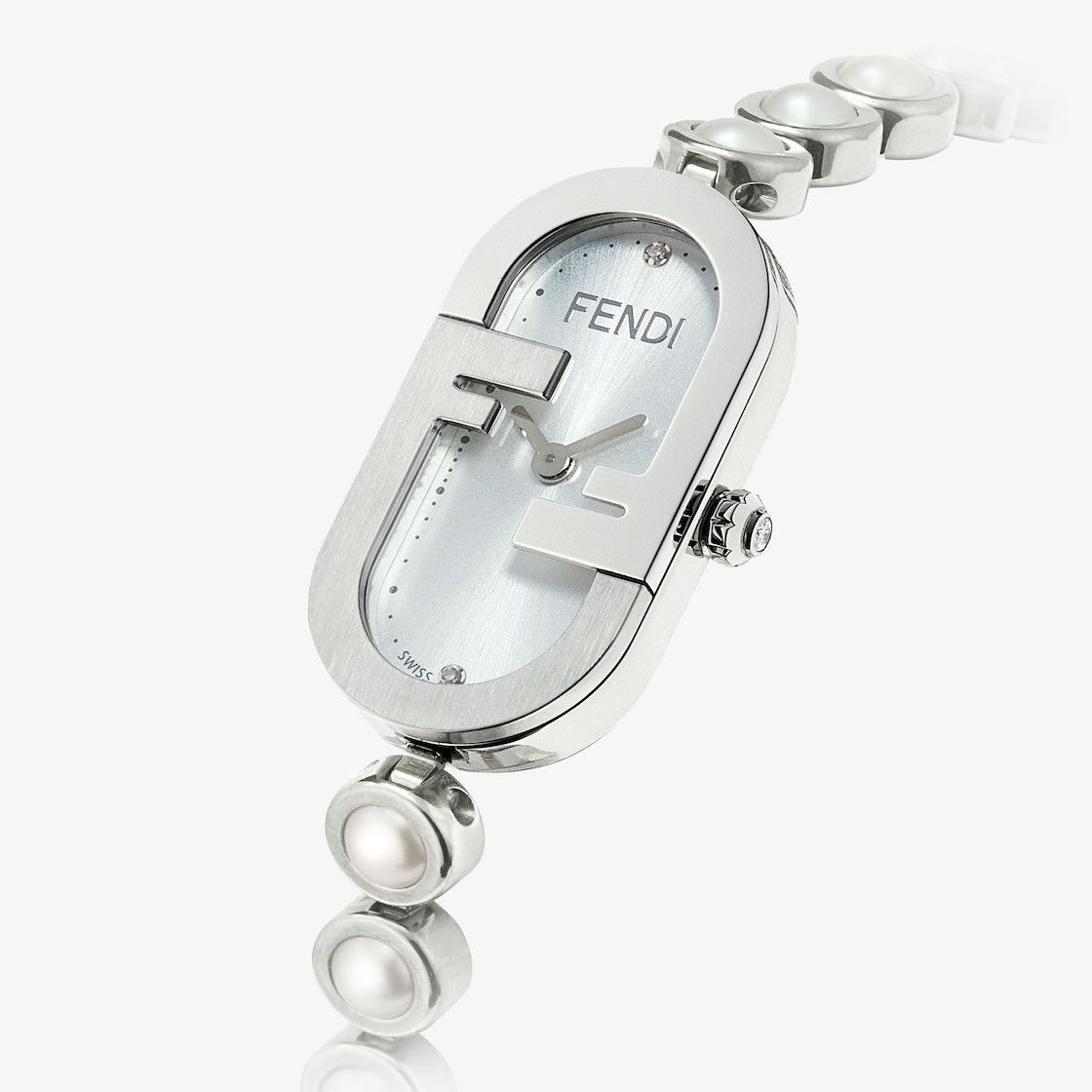Fendi o1s1wg111224 Size: OS / O’Lock Vertical Watch in Silver Size ONE SIZE - 2 Thumbnail