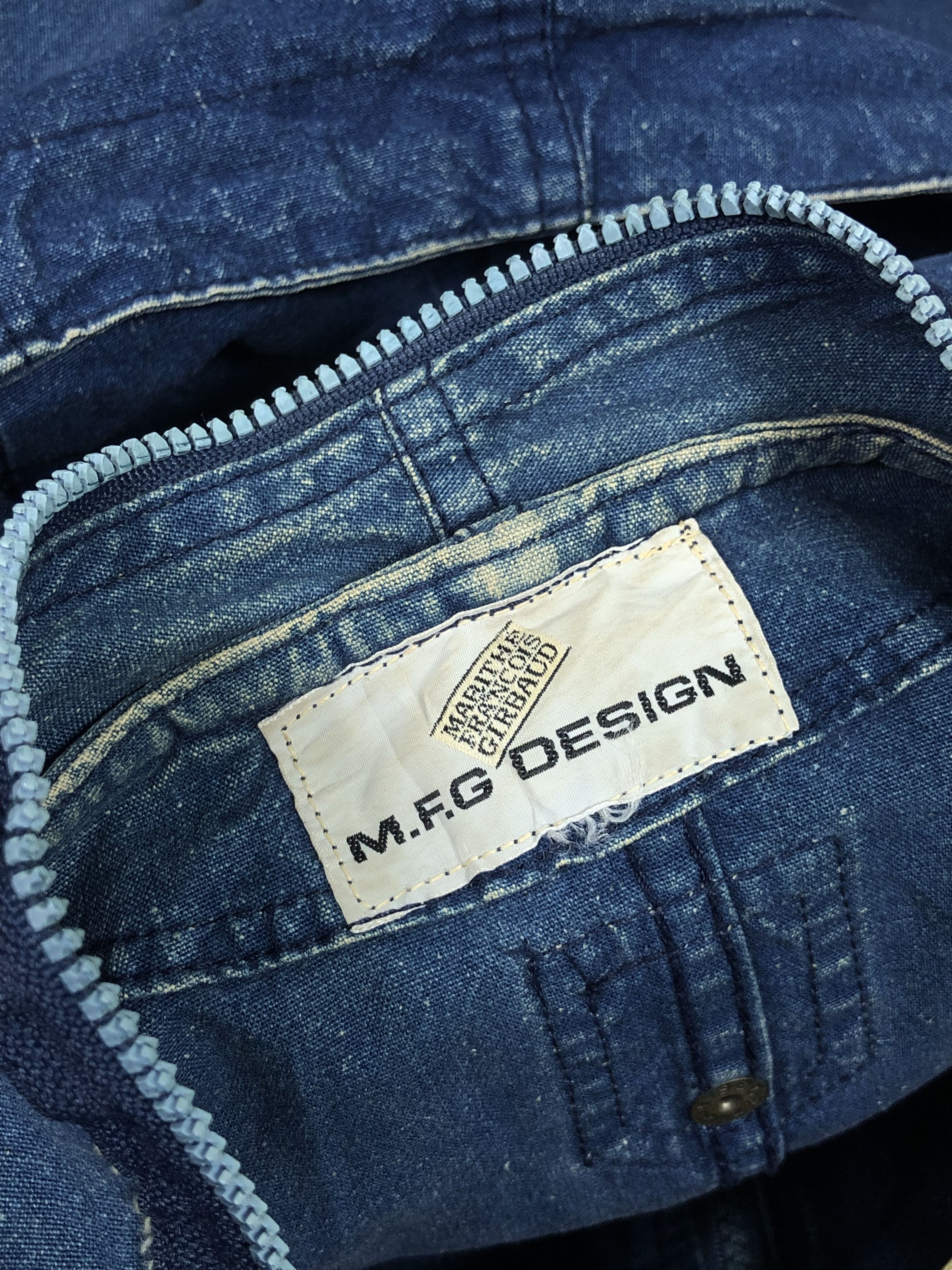 Marithe + Francois Girbaud RARE🔥80’S MFG NUN STYLE DENIM JACKET FLAP ZIP HOOD Size US L / EU 52-54 / 3 - 18 Thumbnail
