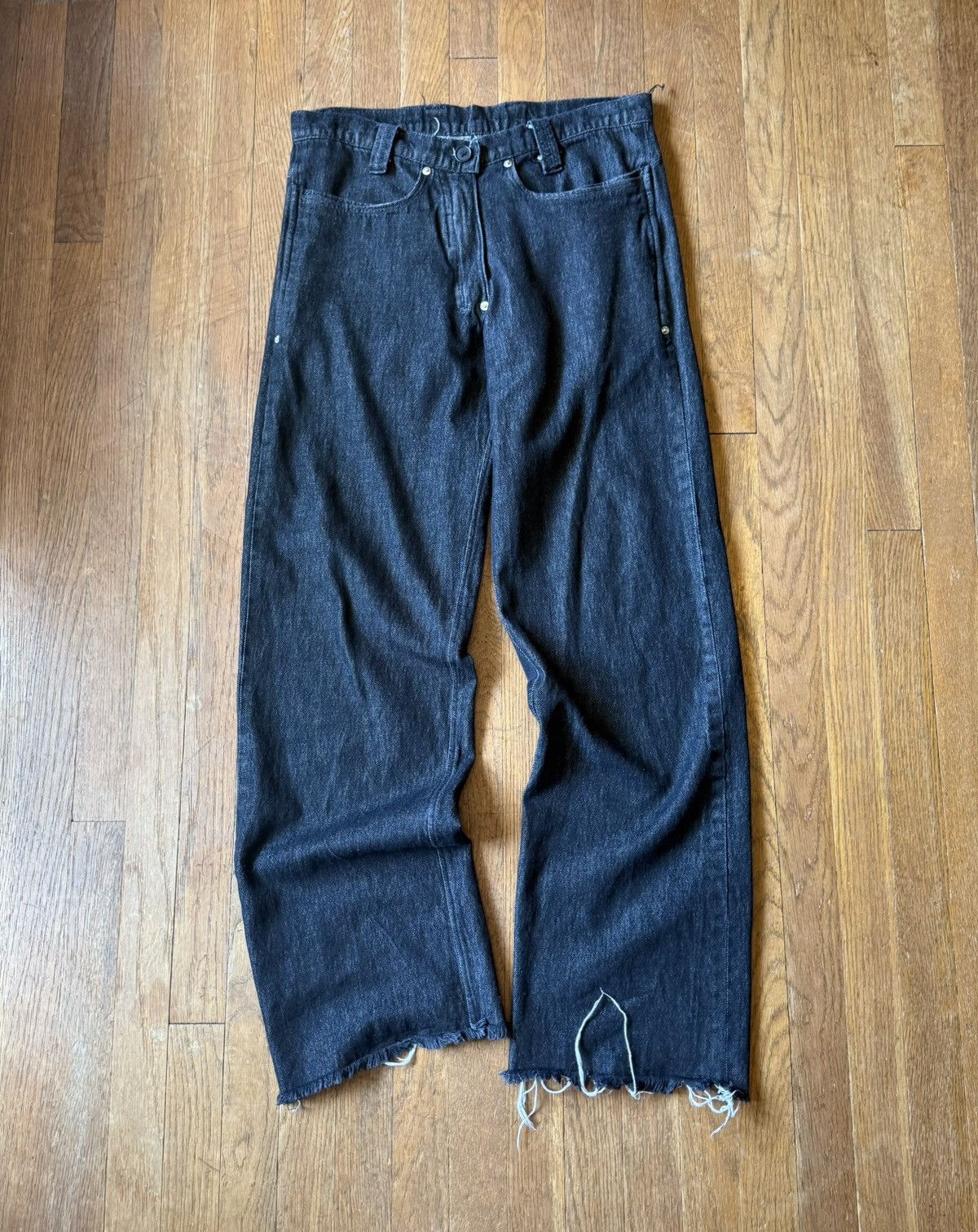 Other Black Japanese denim jeans with raw frayed hem finish Size US 32 / EU 48 - 1 Thumbnail