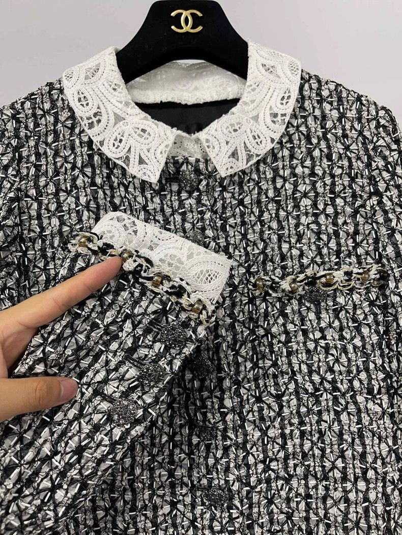 Chanel Chanel Heavy industry beaded two-pocket lace stitching jac Size XS / US 0-2 / IT 36-38 - 3 Thumbnail