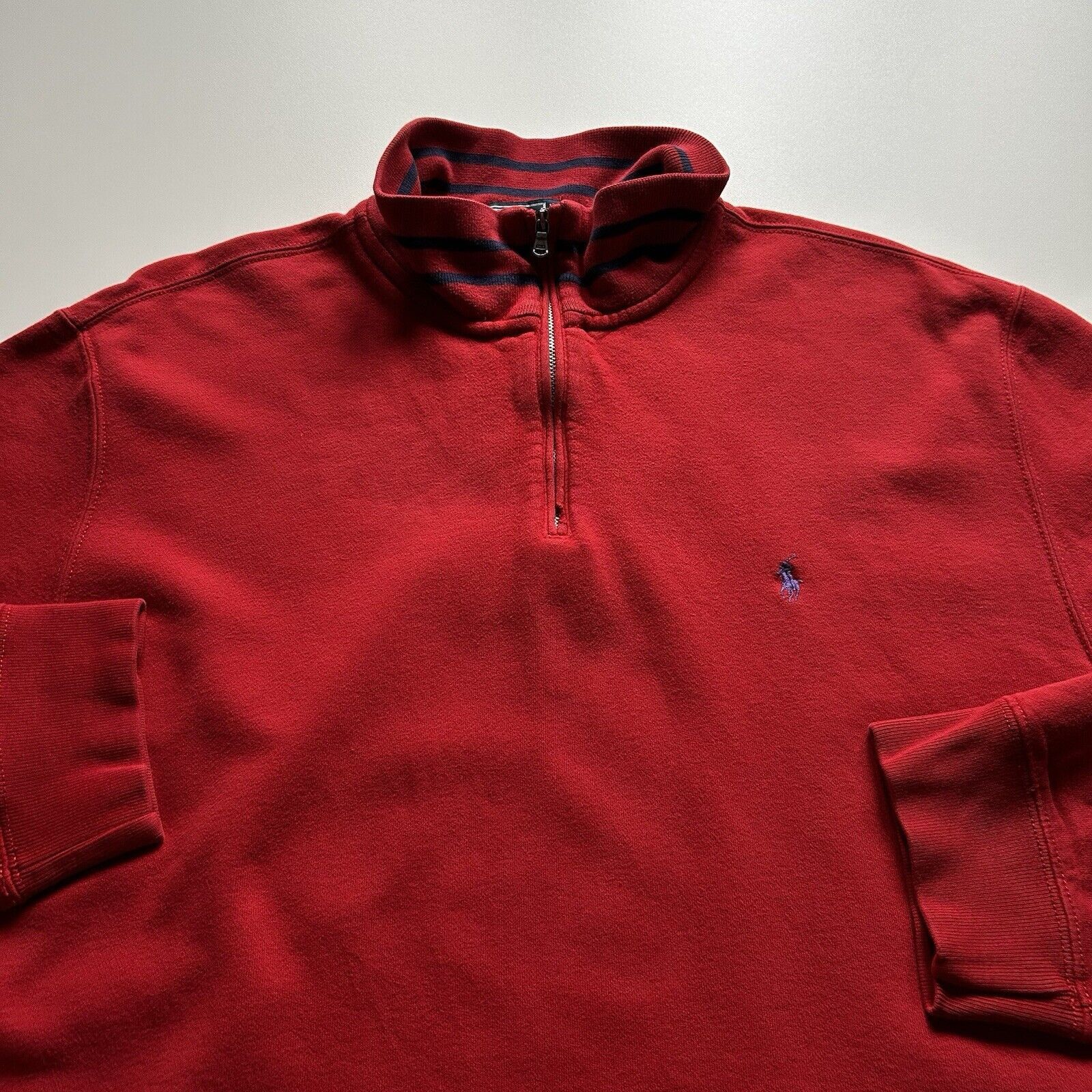 Polo Ralph Lauren Vintage Y2K Polo Ralph Lauren 1/4 Zip Sweatshirt XL Red Rare Size US XL / EU 56 / 4 - 3 Thumbnail