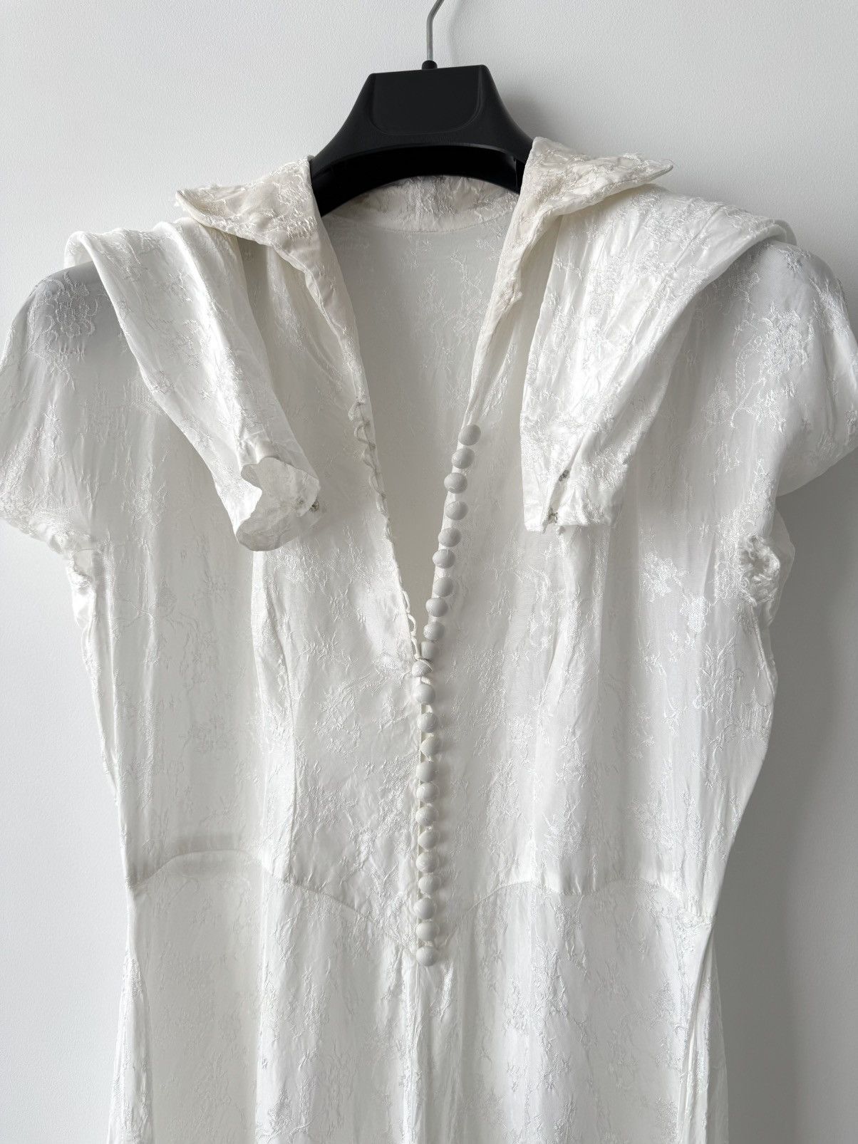 Vintage ≈1950s Vintage Mid Century Art Deco Grunge Wedding Dress Size S / US 4 / IT 40 - 5 Thumbnail