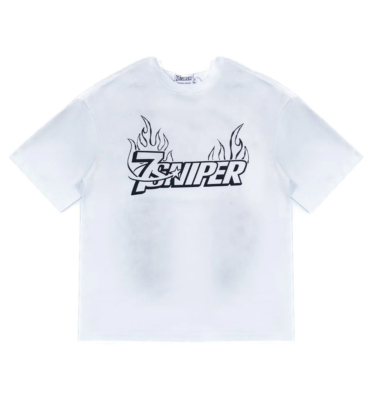 x Sniper Gang 7Sniper Flame Logo Tee White T-shirts
