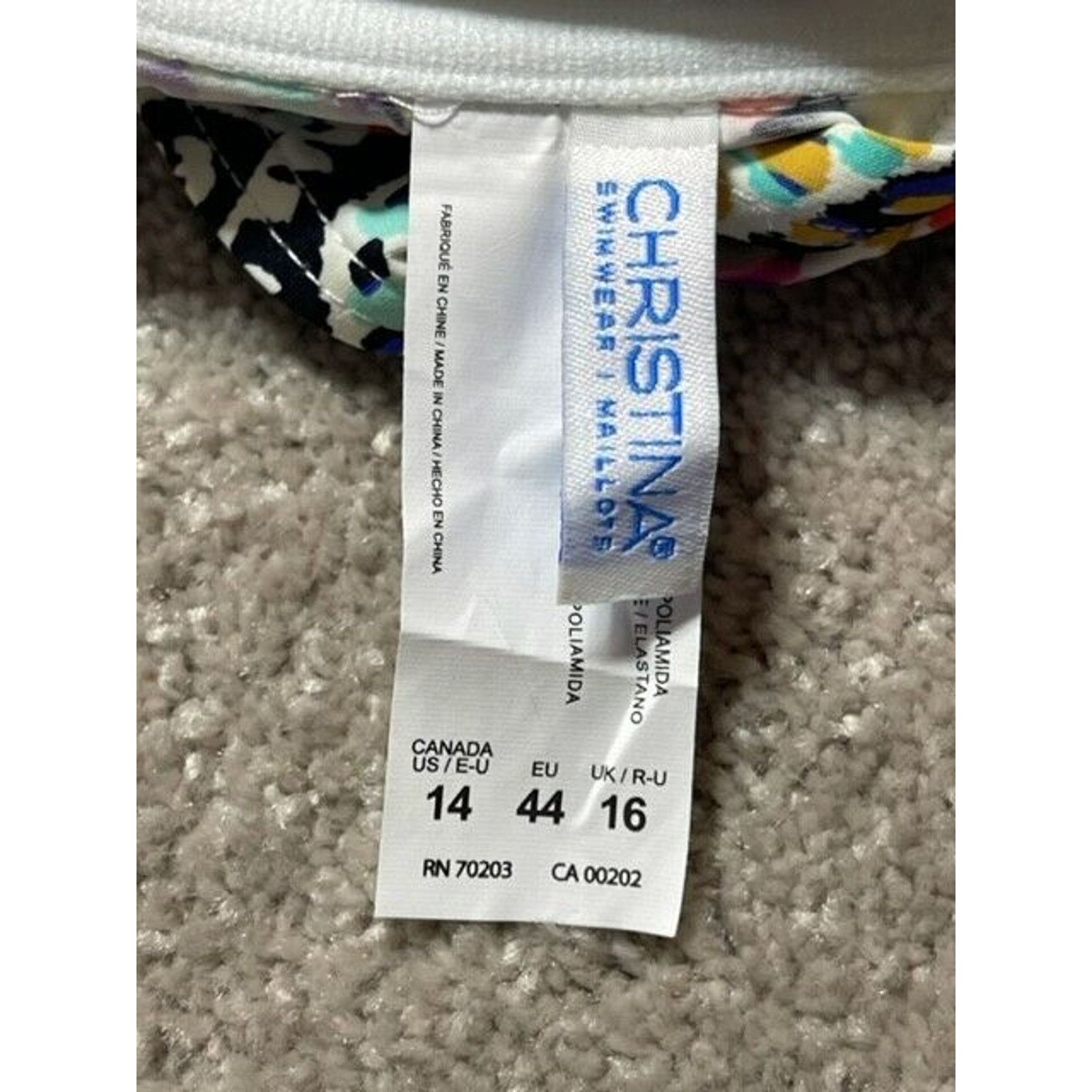 Other Christina Maillots Swim Top 14 Padded Push Up Underwire Blue Size XL / US 12-14 / IT 48-50 - 6 Thumbnail