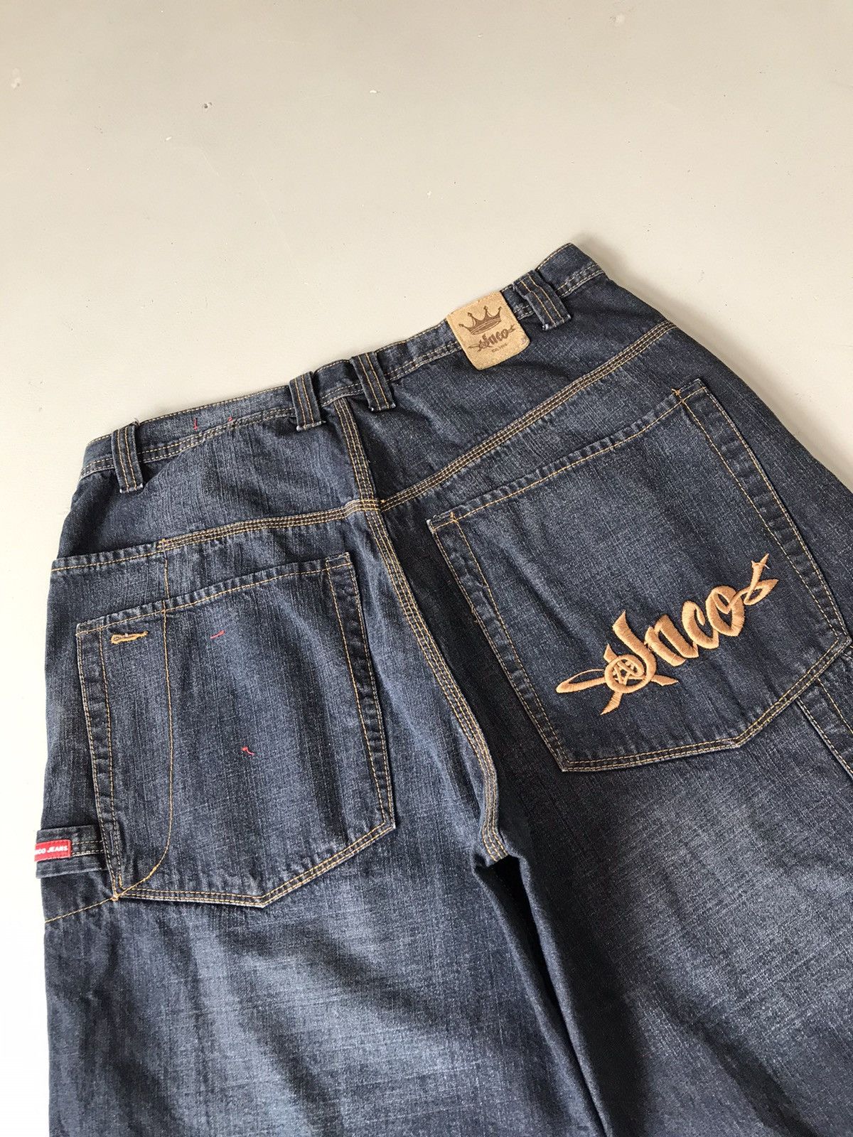 JNCO × Southpole × Vintage Crazy vintage Jnco crown 👑 embroidered SpellOut denim jort Size US 34 / EU 50 - 9 Thumbnail