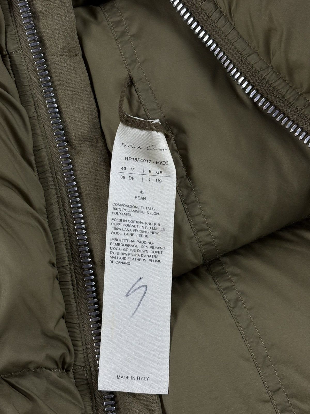 Rick Owens rick owens down jacket puffer khaki Size S / US 4 / IT 40 - 7 Thumbnail