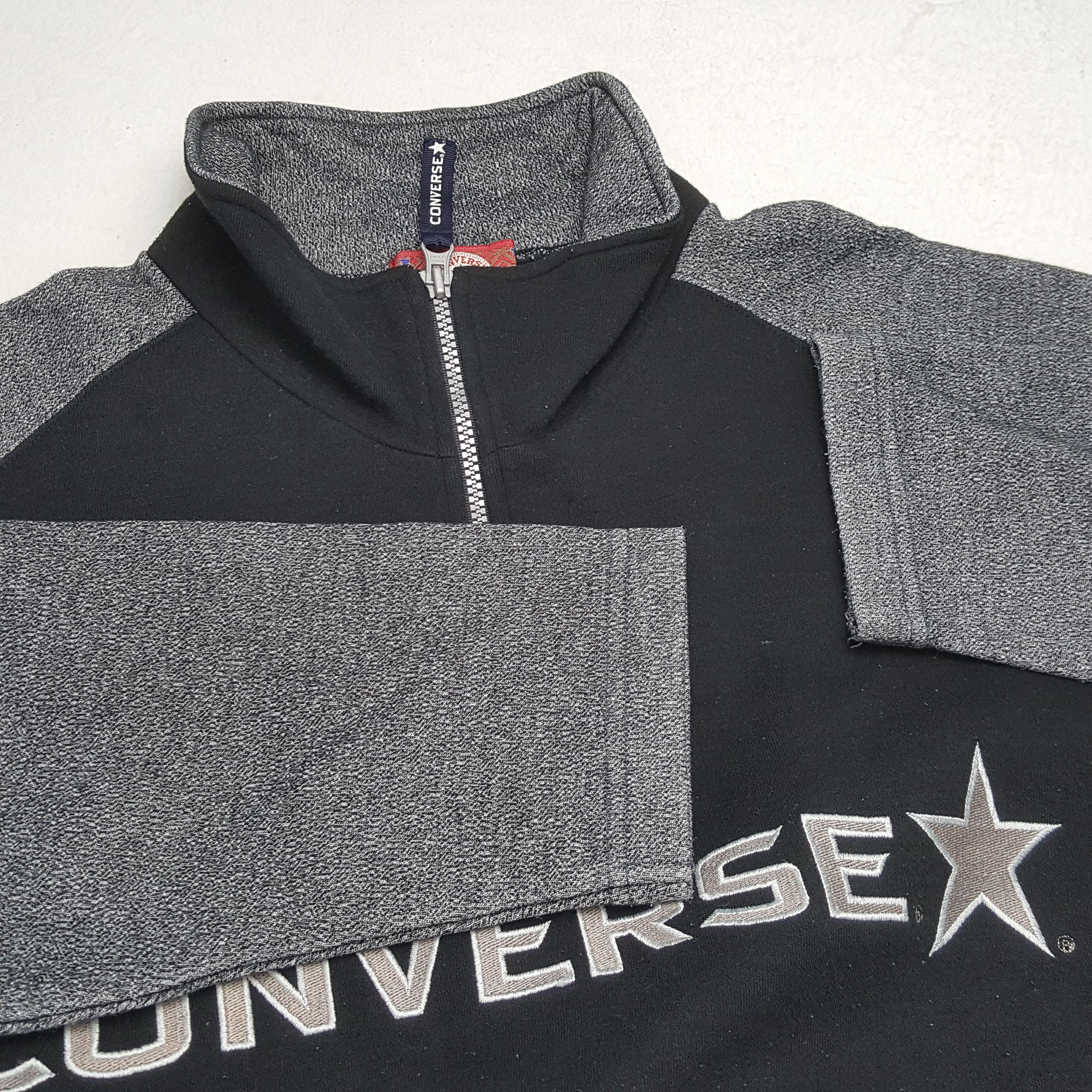 Converse × Vintage CONVERSE Spellout Design Half Zipper Sweatshirt Size US M / EU 48-50 / 2 - 9 Thumbnail