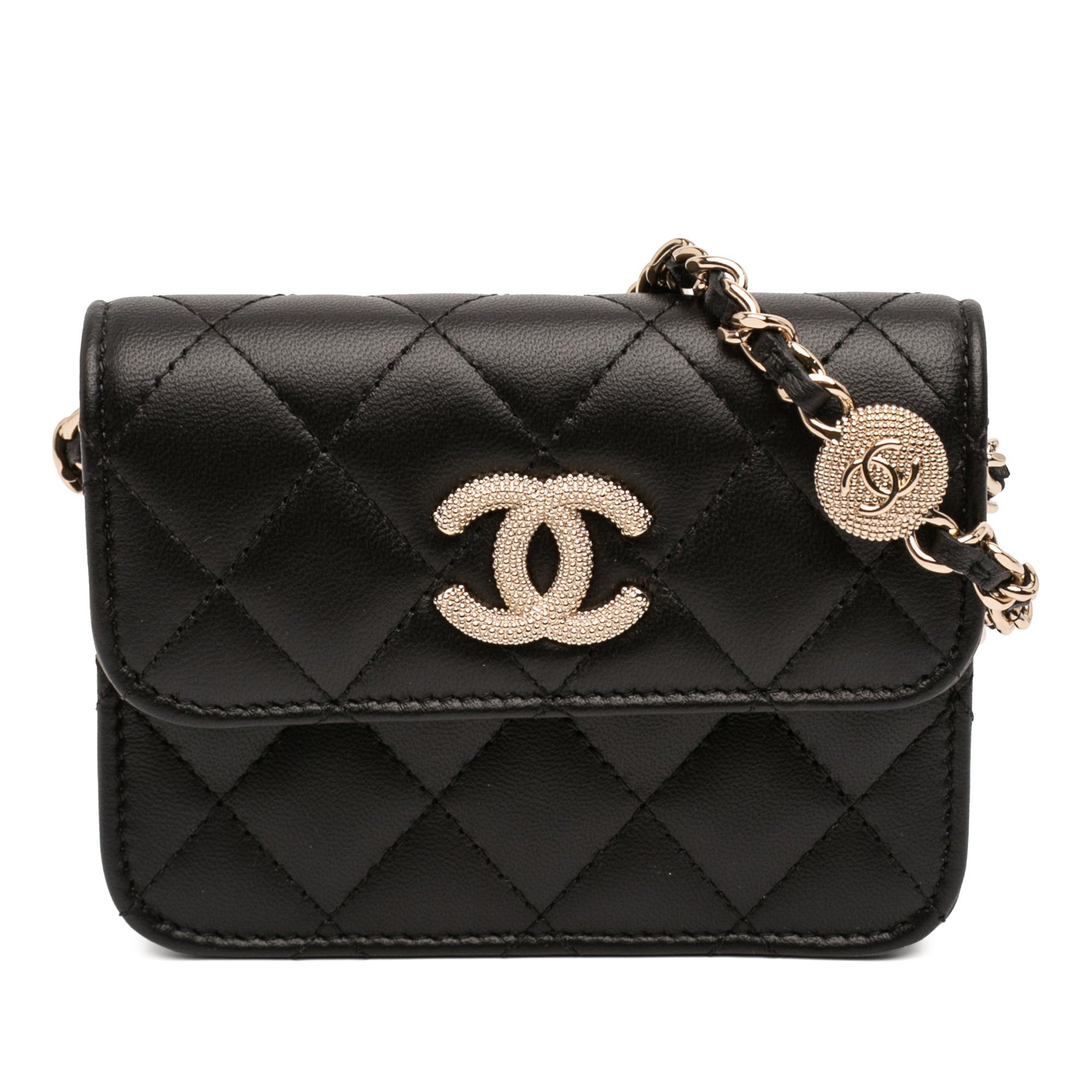 Chanel CC Quilted Lambskin Strass Clutch With Chain Size ONE SIZE - 1 Thumbnail