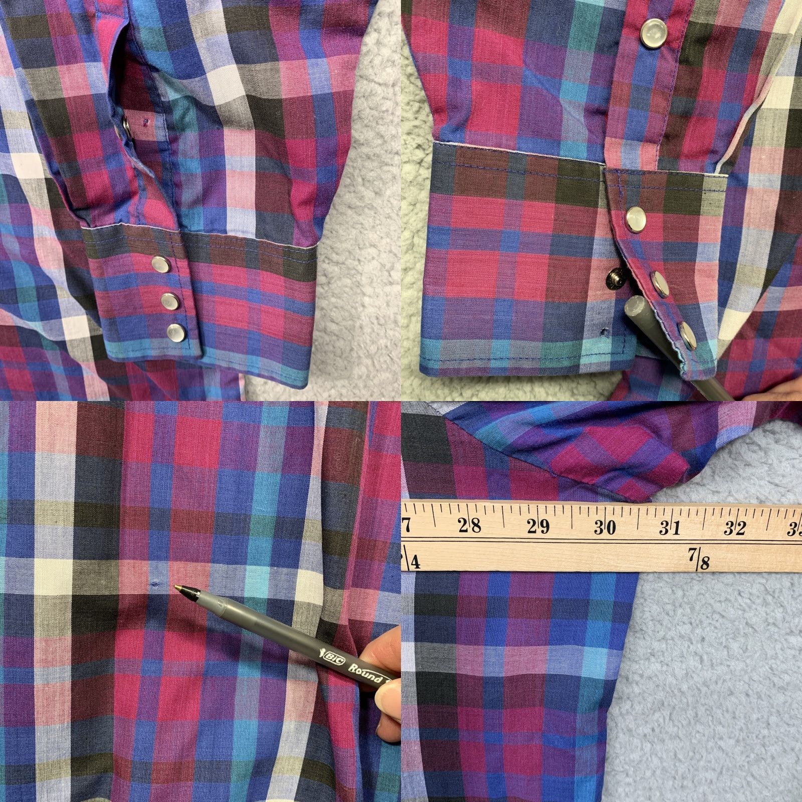 Vintage Rock Canyon Western Shirt Men's 3X Pearl Snap Plaid Blue Purple Black 2-Pockets Shirt Mens 3X Rock Canyon Western Pearl Snap Plaid 2-Pockets Size US XXL / EU 58 / 5 - 8 Thumbnail