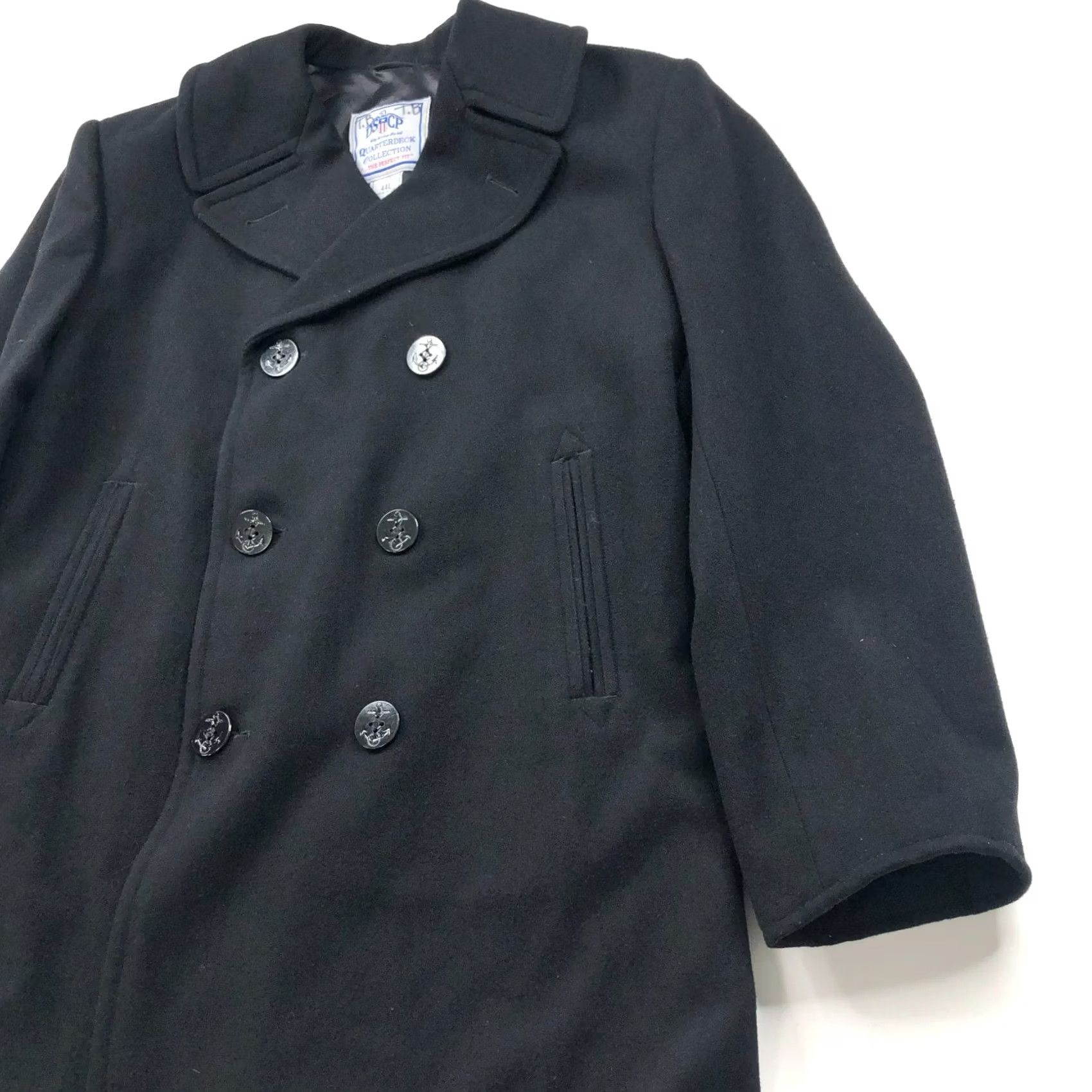 Vintage DSCP Quarterdeck Collection Pea Coat Jacket 44L Wool Black Men Coat Long Wool 100% Military Coat Mens Size US S / EU 44-46 / 1 - 2 Thumbnail