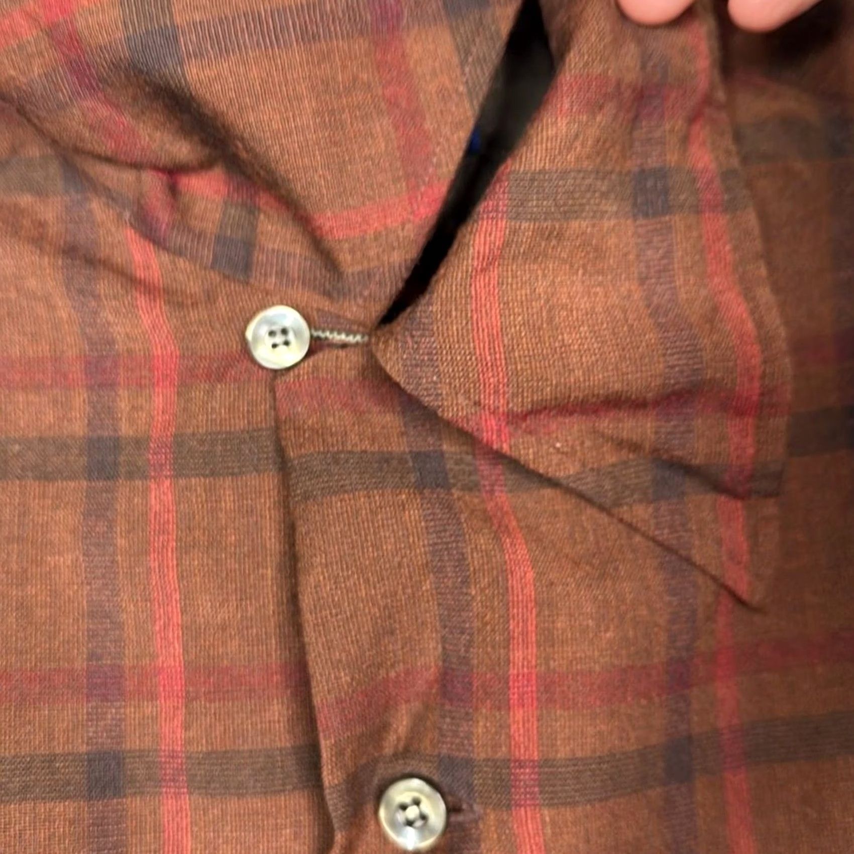 Pendleton VINTAGE Pendleton Shirt Large Brown Red Hook Collar Button Up Virgin Wool Mens Size US L / EU 52-54 / 3 - 4 Thumbnail