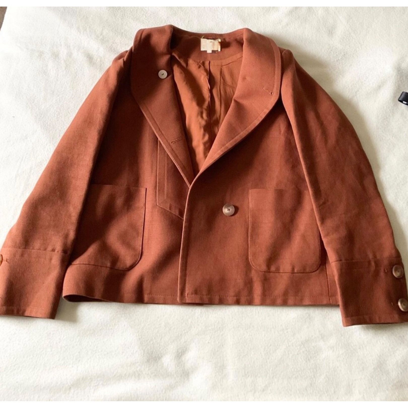 Sezane Sezane ALVIN JACKET Hazelnut size38 US 6 brown cotton blazer Size M / US 6-8 / IT 42-44 - 3 Thumbnail