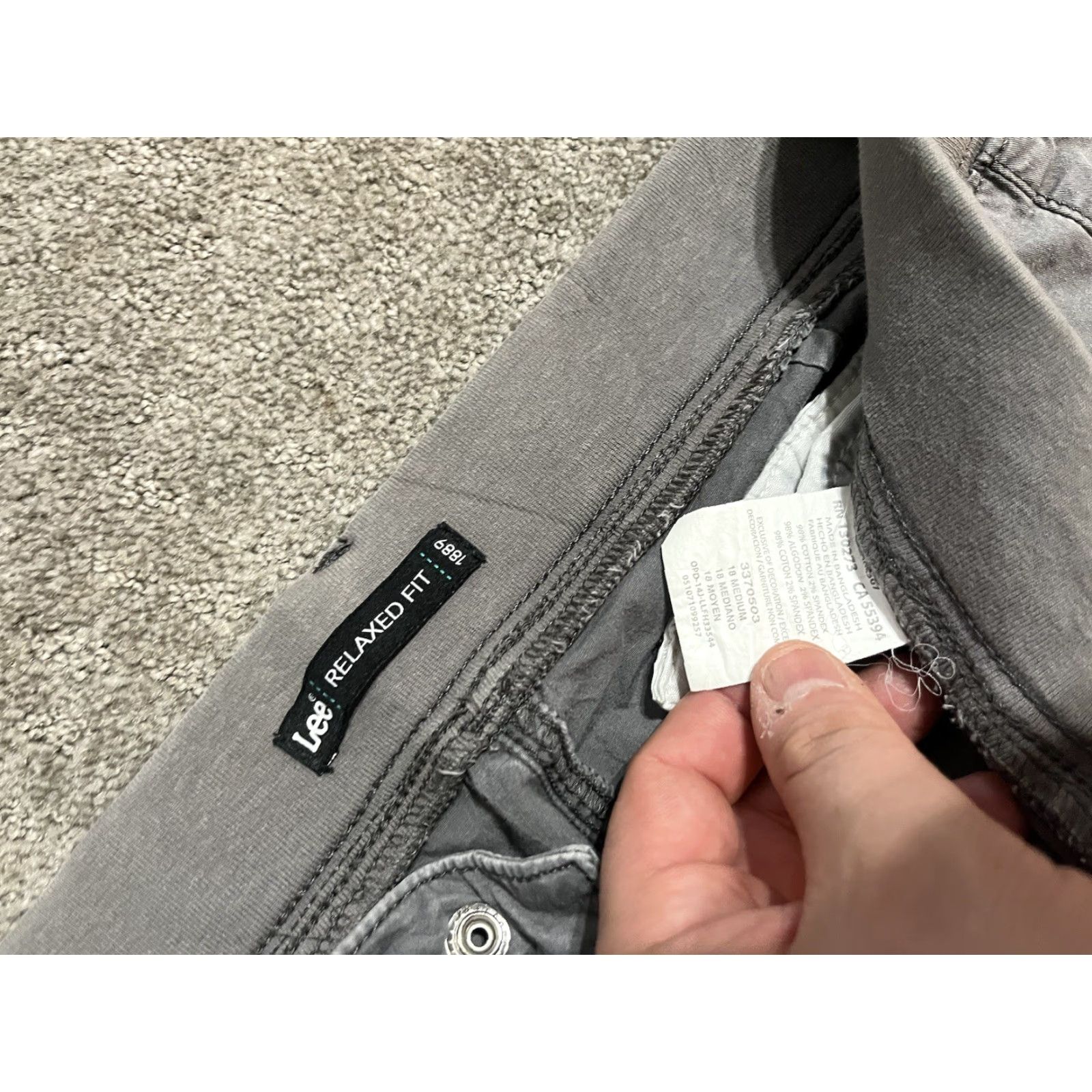 Lee Lee Pants Womens Size 18 Medium Gray Capri Relaxed Fit Drawstring Stretch Size 40" / US 18 - 5 Thumbnail