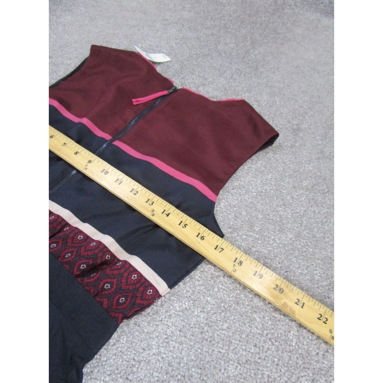 Loft VINTAGE Loft Shift Dress Womens 2 Burgundy Red Striped Sleeveless NEW Size XS / US 0-2 / IT 36-38 - 6 Thumbnail