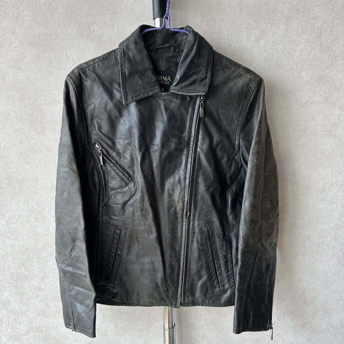 ARMA ARMA ifsixwasnine lgb style trashed biker leather jacket Size M / US 6-8 / IT 42-44 - 2 Thumbnail