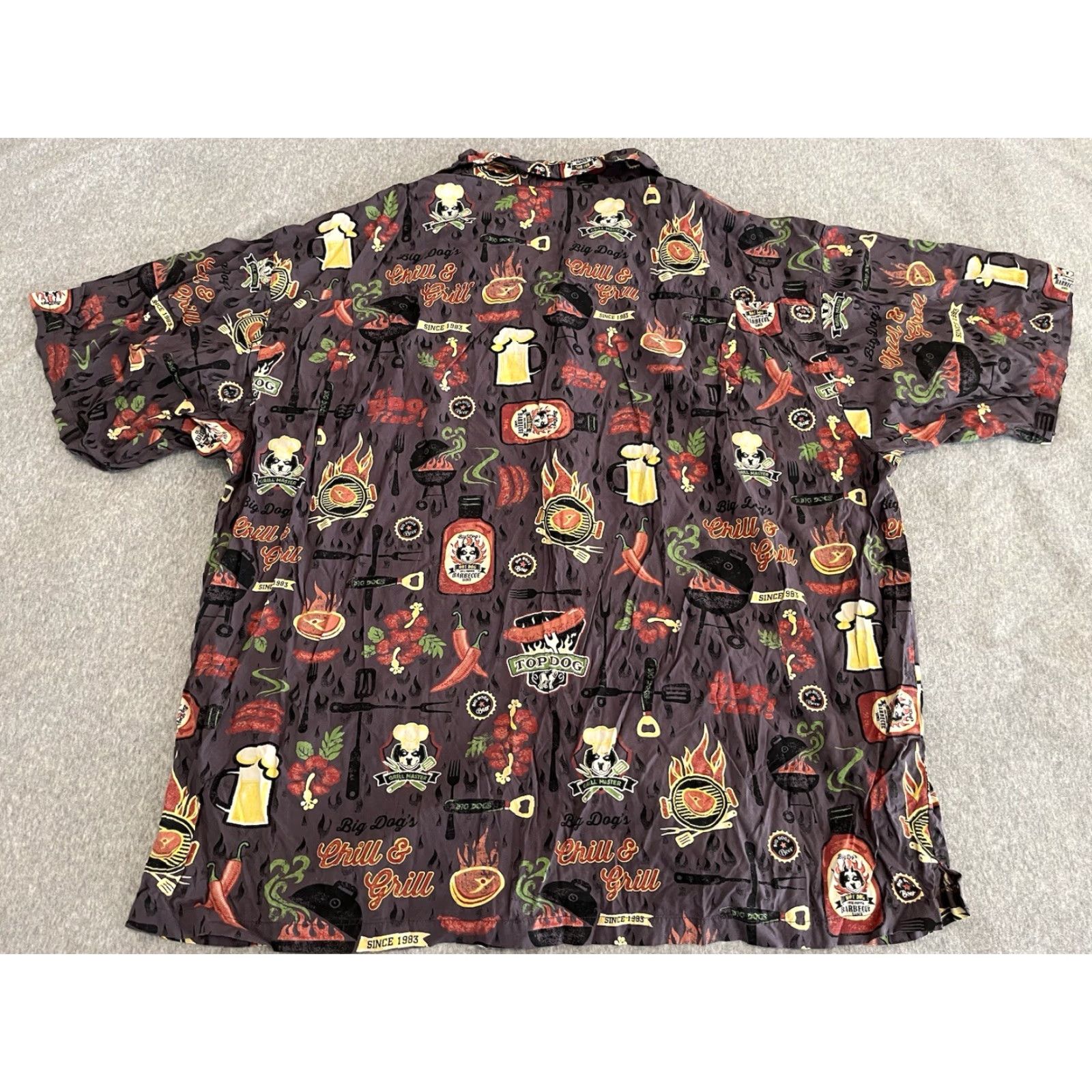 Big Dogs Big Dogs Button-Up Shirt Mens 2XL Short Sleeve Multicolor BBQ Beer Cartoon Dog Nature Outdoor USA Fun Novelty Shirt Mens 2XL Size US XXL / EU 58 / 5 - 4 Thumbnail