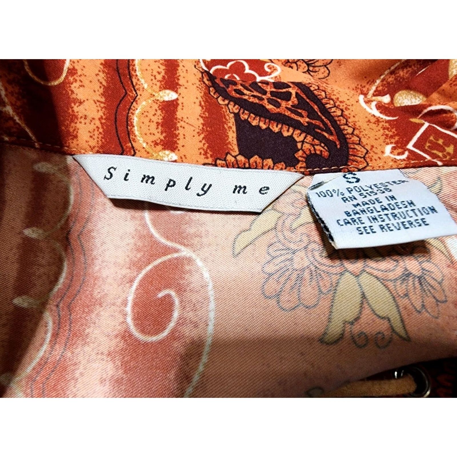 Vintage VINTAGE Simply Me Lace Up Top Shirt Womens S Brown Paisley Geometric Boho Festival Night 90s Fashion Womens Royalty Size S / US 4 / IT 40 - 4 Thumbnail