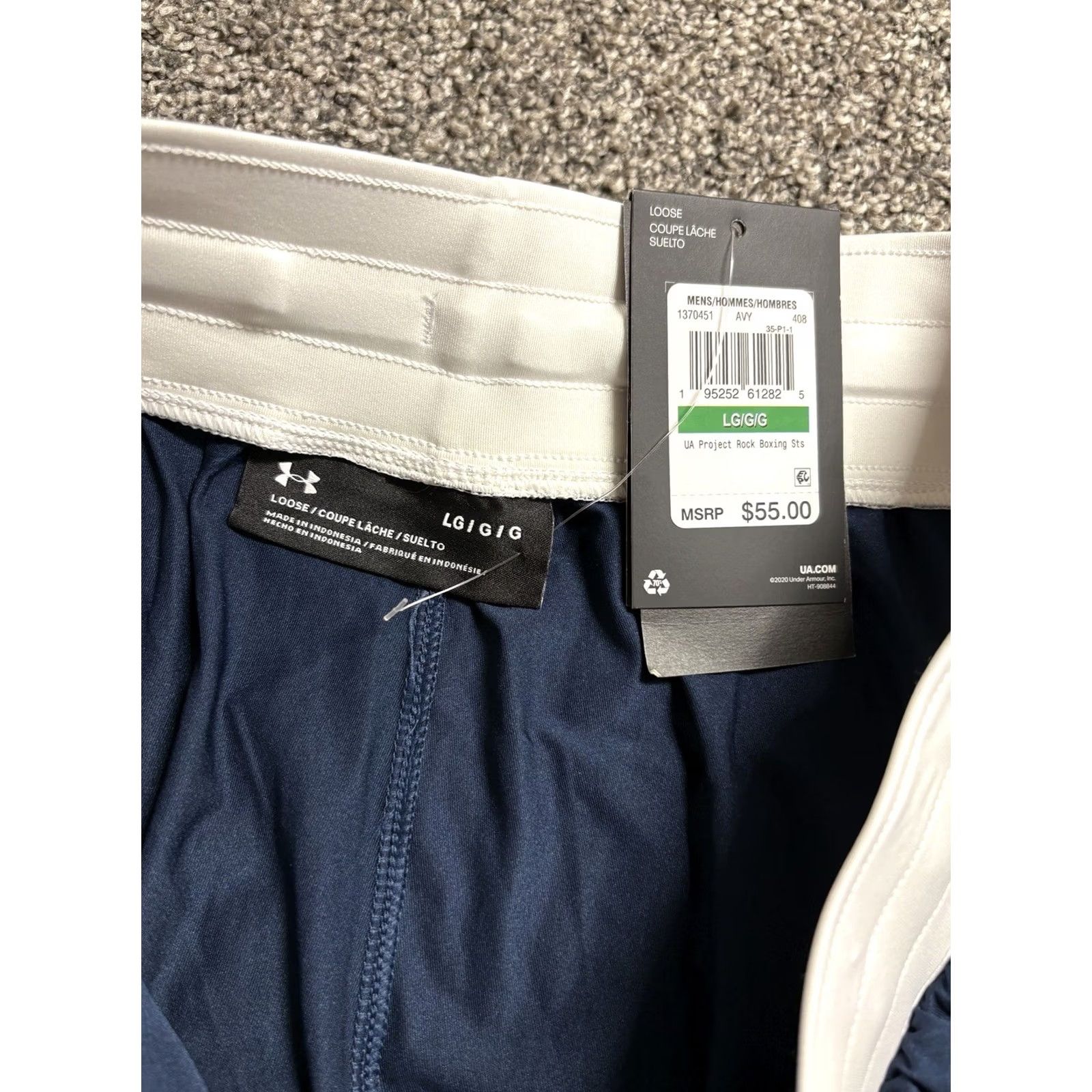 Under Armour Under Armour Project Rock Boxing Shorts Mens Large Blue NWT NEW Size US 33 - 7 Thumbnail