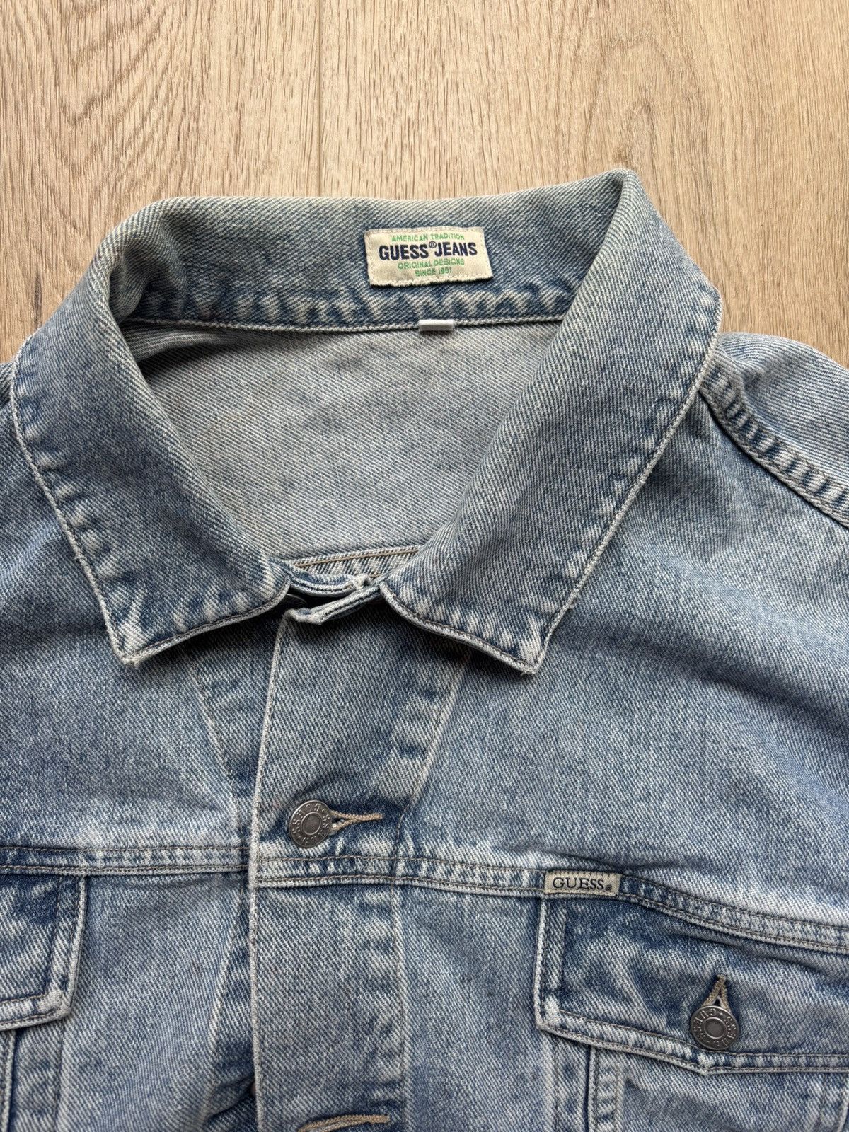 Guess Vintage Guess Jeans Jacket Mens Large Trucker USA 10807 90s Size US XL / EU 56 / 4 - 7 Thumbnail