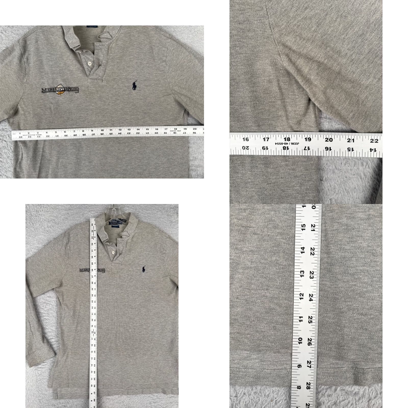 Ralph Lauren VINTAGE Ralph Lauren Polo Shirt Men L Gray Cotton Long Sleeve Regular Fit with Logo Embroidered - Sports, Classic, Designer, American Mens Size US L / EU 52-54 / 3 - 8 Thumbnail