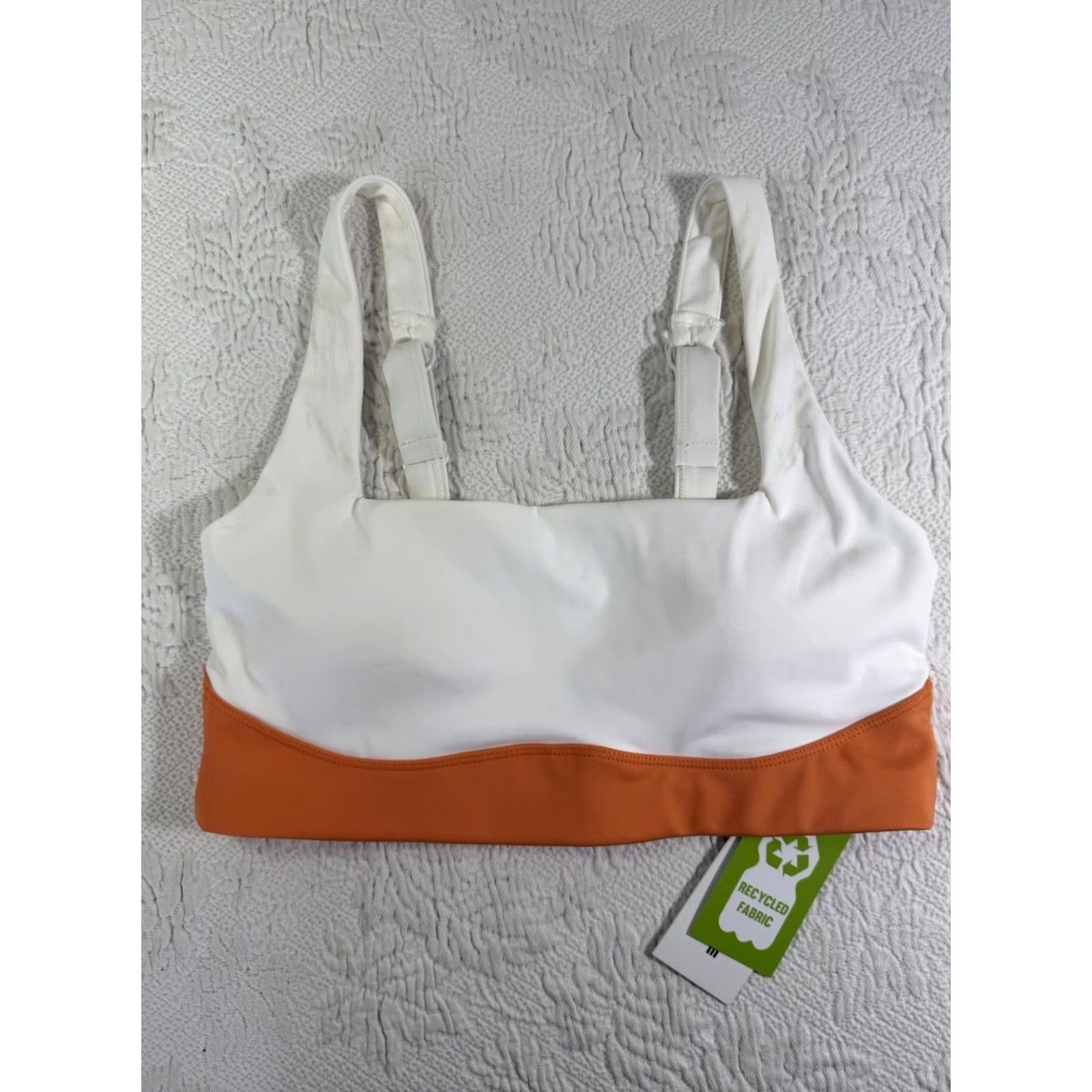 J Brand Bondi Active Sports Bra Beach M Ivory Workout Activewear Square Neck Pull On Women Size ONE SIZE - 2 Thumbnail