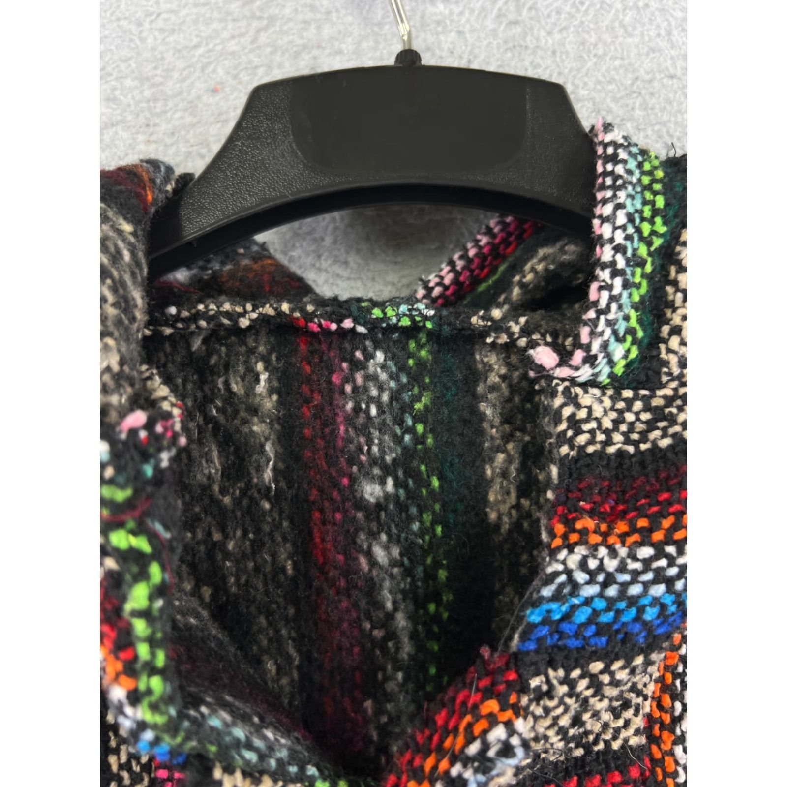 Rainbow Baja Hoodie Adult Medium Beige Rainbow Acrylic Blend Drug Rug Poncho Mexico Pullover Hooded Long Sleeve Crew Neck Pockets All Seasons Regular Mens Size US M / EU 48-50 / 2 - 7 Thumbnail