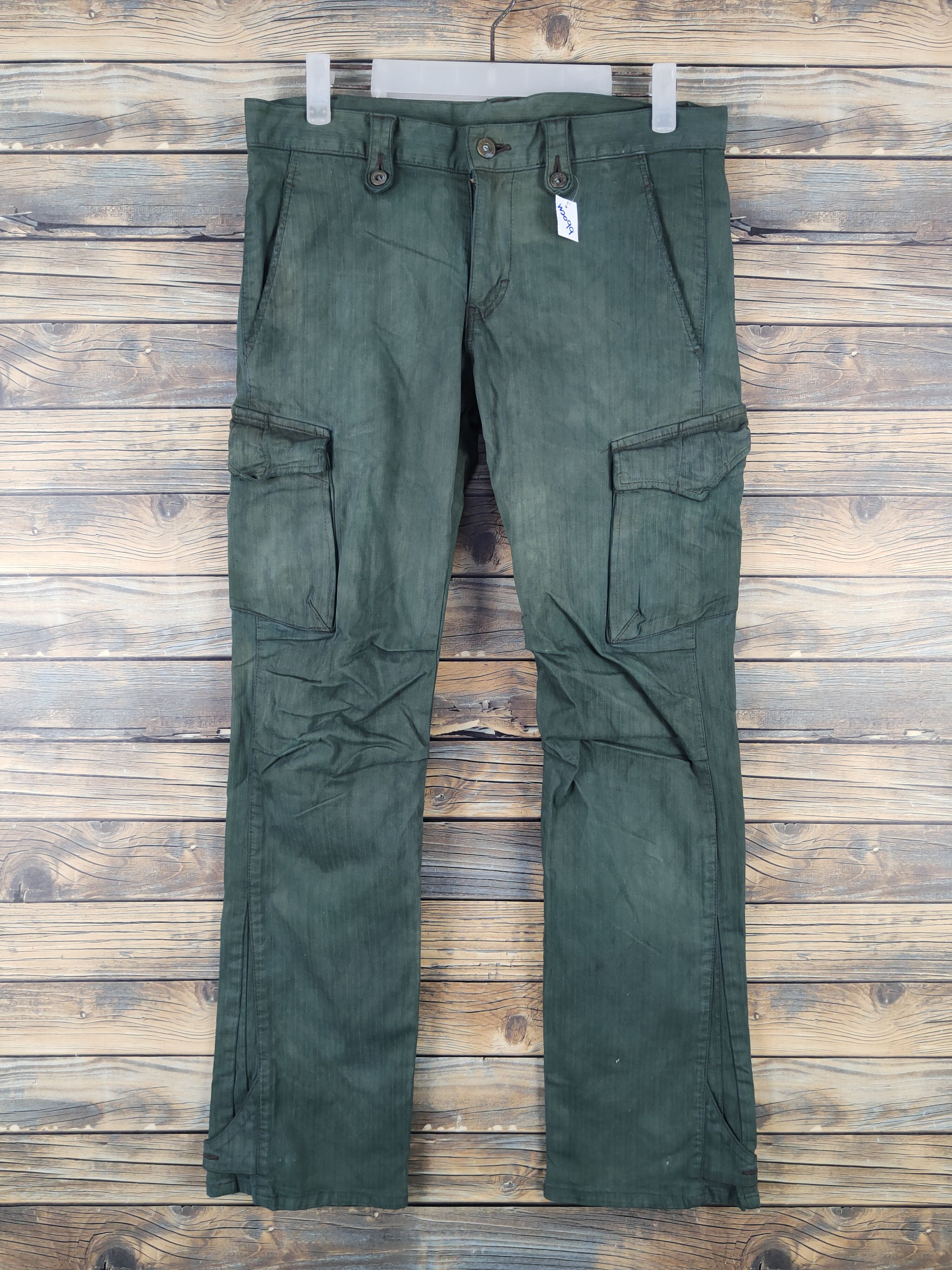 BIGI Bigi Green faded Multipocket Tactical Cargo Pants #W2099 Size US 31 - 1 Thumbnail