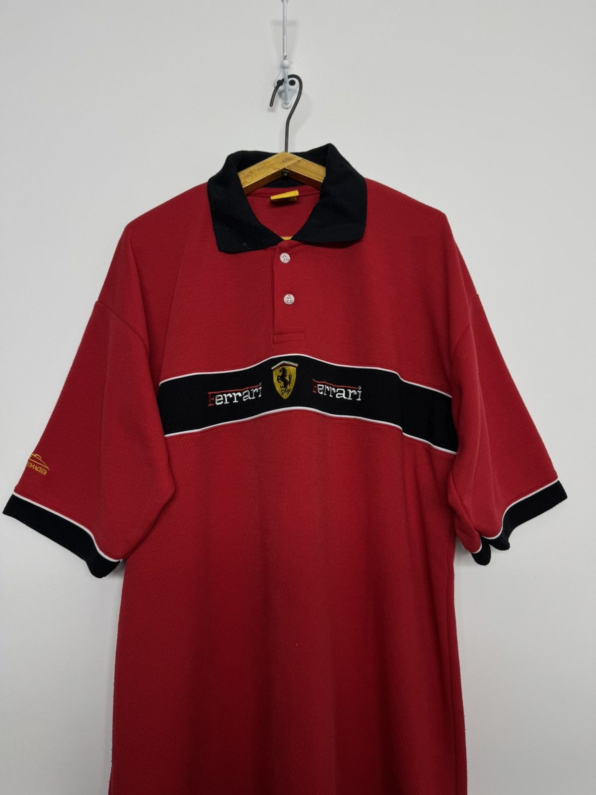 Ferrari Vintage 1996 Ferrari Michael Schumacher Racing Polo T-Shirt Size US XL / EU 56 / 4 - 2 Thumbnail