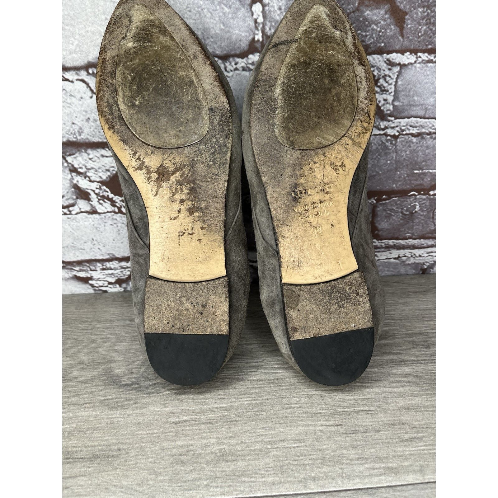 gomme Pomme D’or Gray Suede Leather Pointed Toe Ballet Flats Women Size US 7.5 / IT 37.5 - 18 Thumbnail