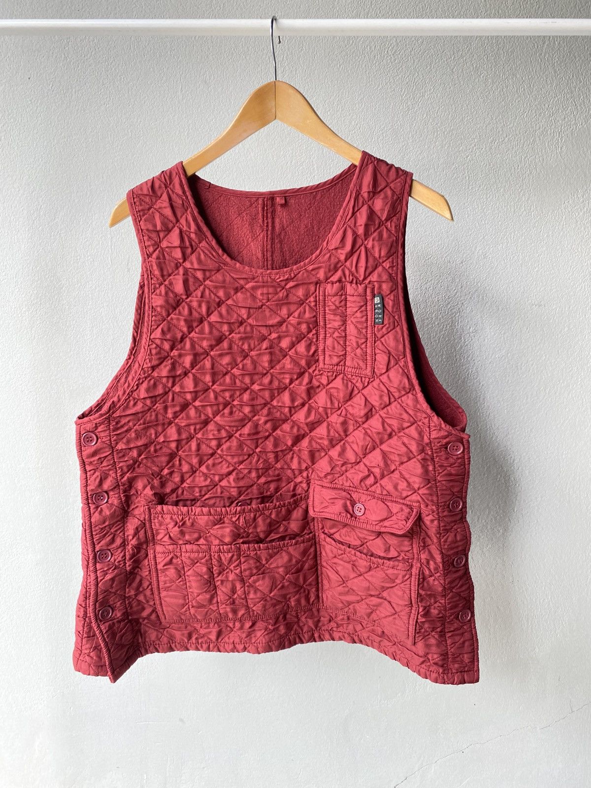 Designer × Japanese Brand Work pron Red Quilted Utility Vest Size M / US 6-8 / IT 42-44 - 1 Thumbnail