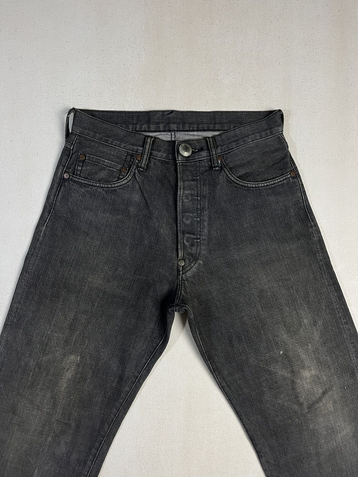 Evisu Paris Seagull Black Washed Jeans